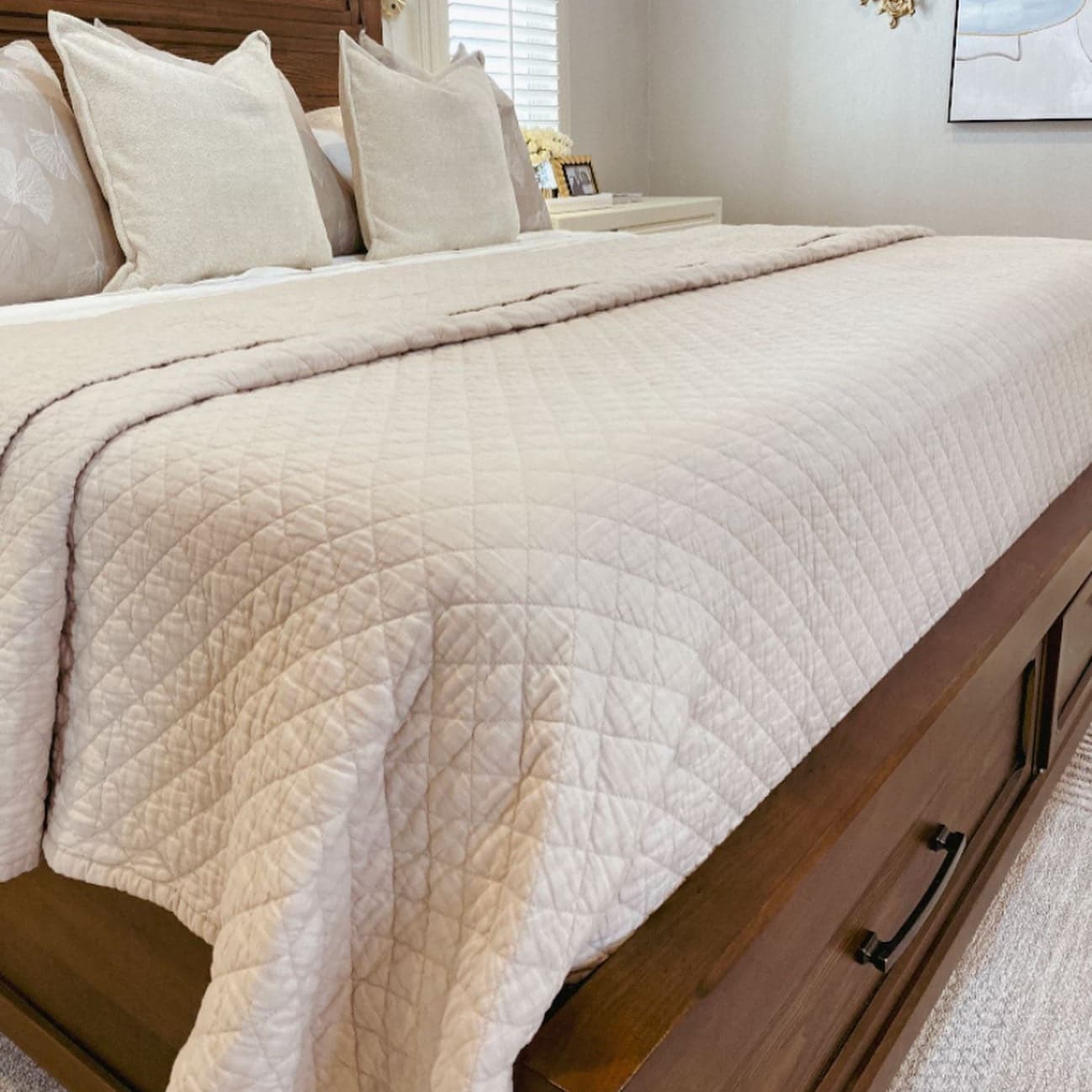 Premium Belgian Flax Linen & Cotton Blend 3-Piece Quilt Set - King/Queen Size - Soft Breathable Bedding for All Seasons - Perfect for Master Bedroom, Guest Room & Vacation Homes