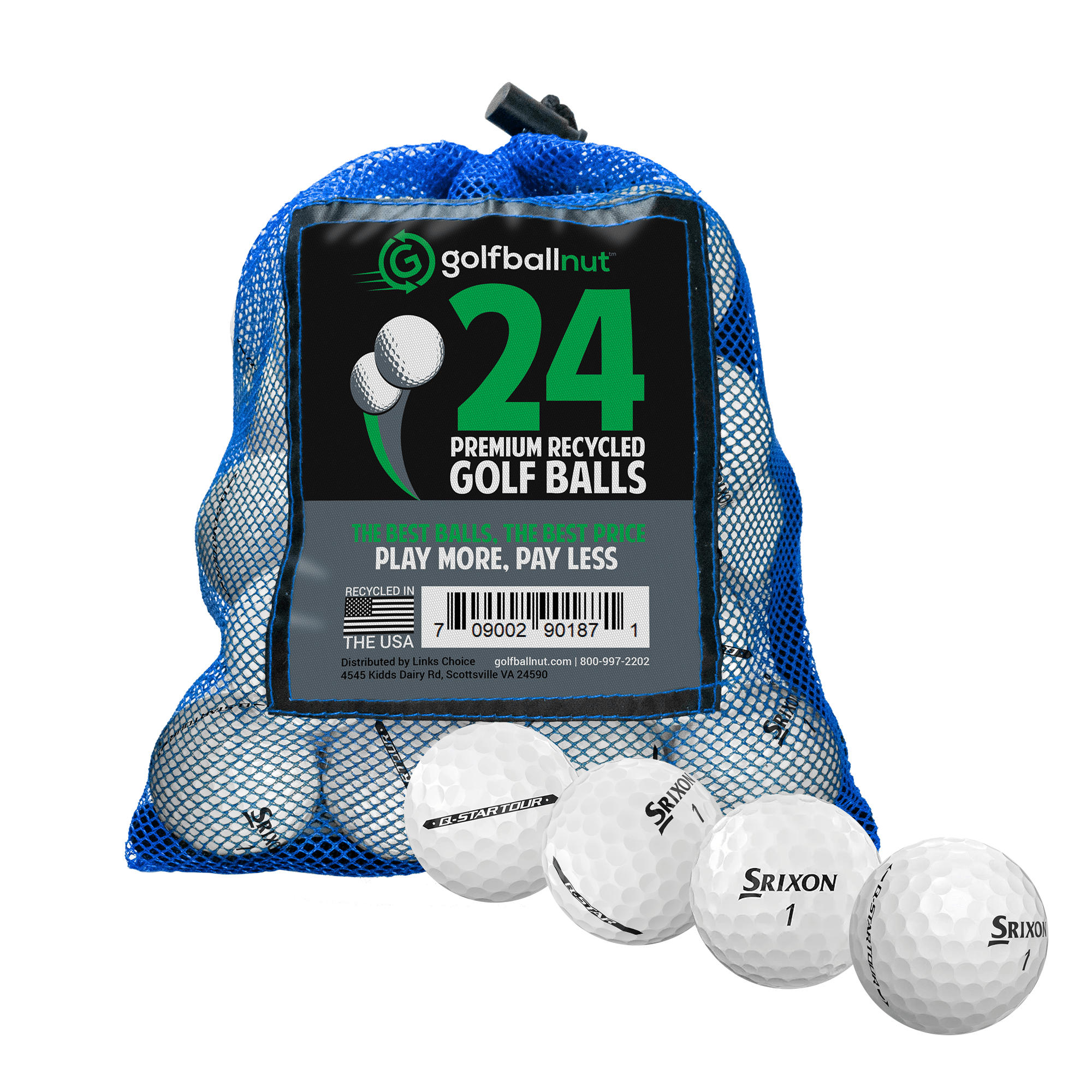 Premium Used Srixon Q-Star Mixed Golf Balls - 50 Pack Bulk Mesh Bags for Practice & Training | High Performance Recycled Golf Balls for Driving Range, Backyard Practice & Casual Play