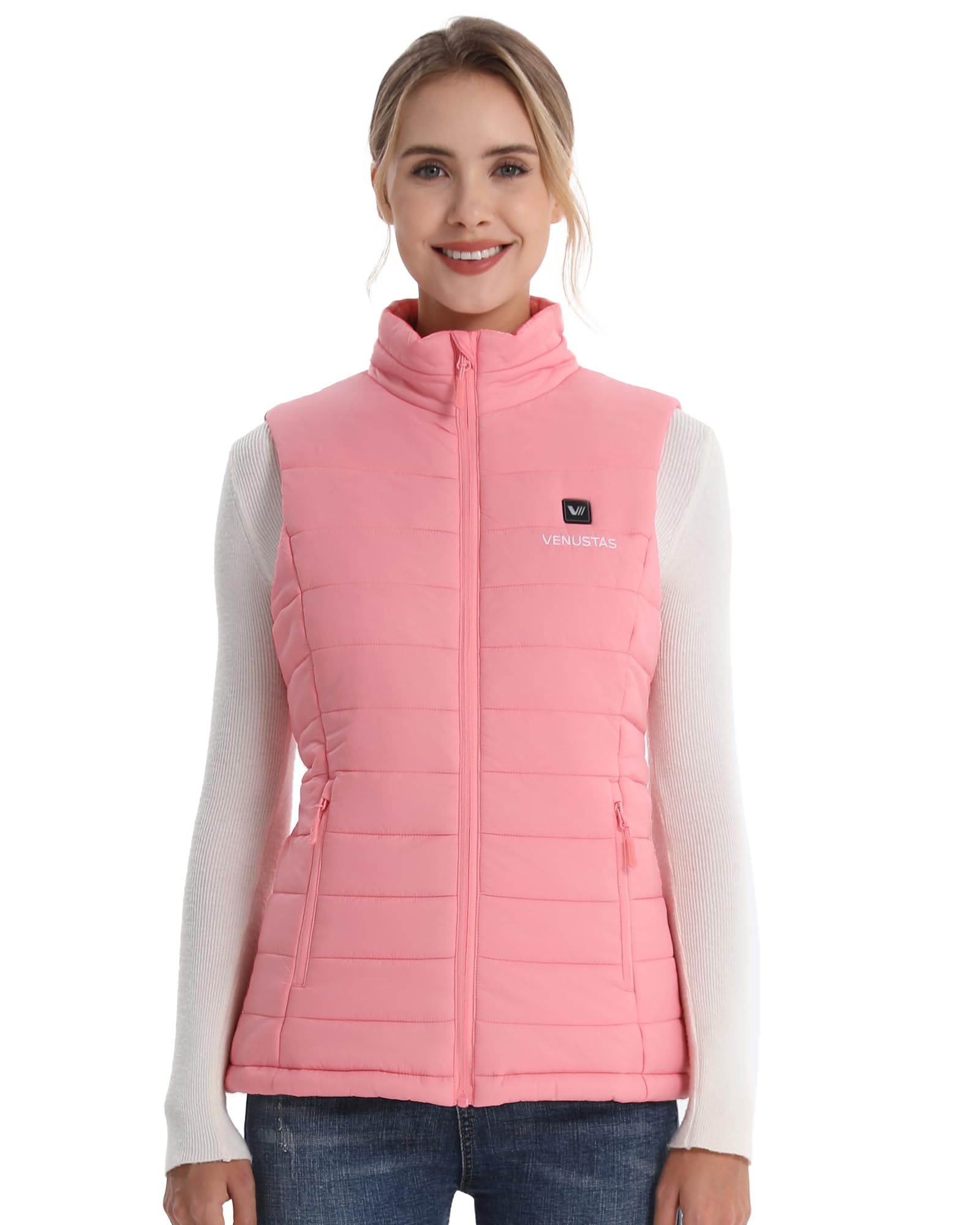 Venustas Women's Heated Vest with Rechargeable Battery - Lightweight Quilted Winter Vest for Outdoor Activities, Hiking, and Cold Weather Fashion
