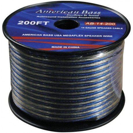 WHAMRAB14200 American Bass 14 Gauge 200Ft Megaflex Speaker Wire - High Performance Audio Cable for Car Stereo, Home Theater & Professional Sound Systems