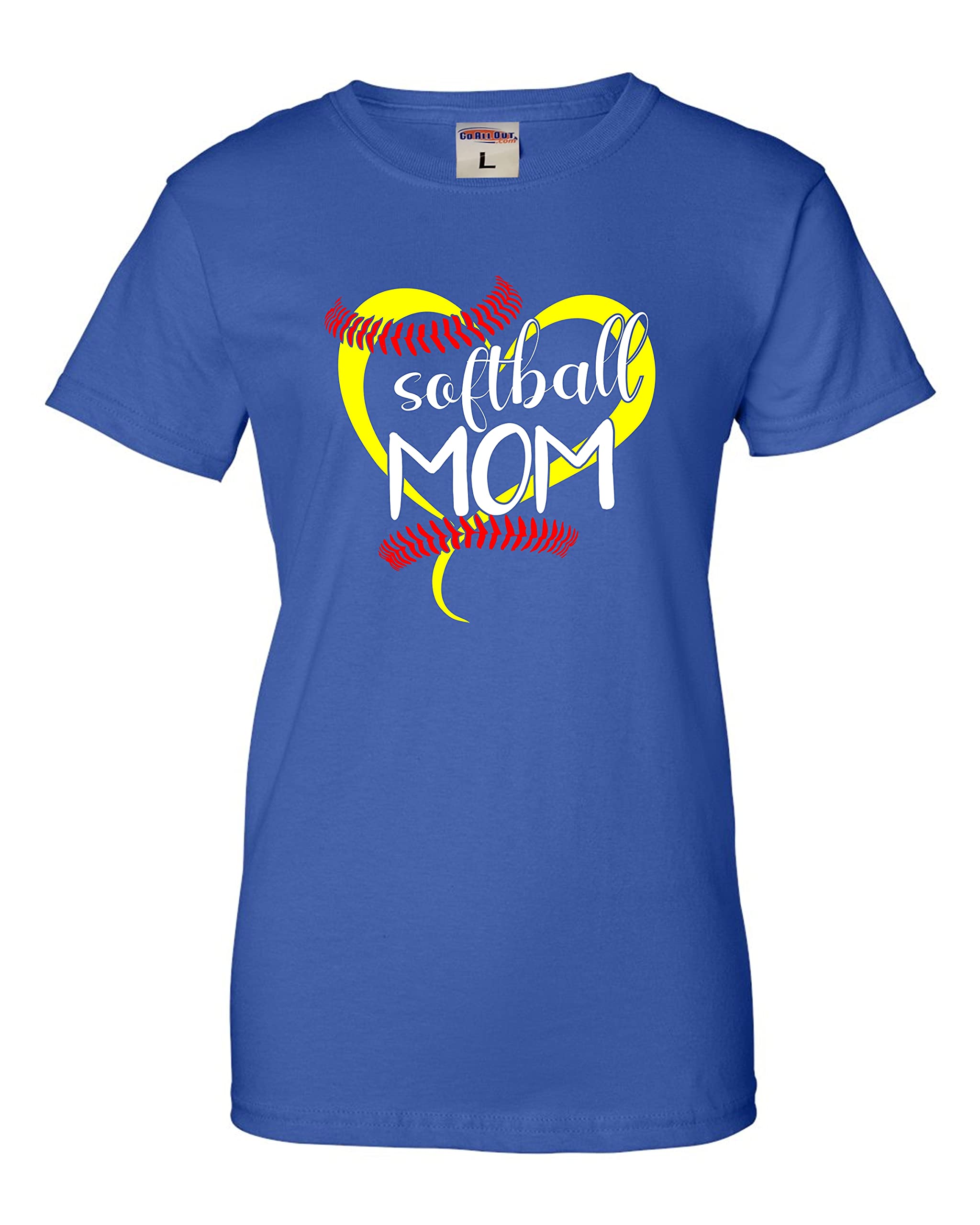 Go All Out Women's Softball Mom T-Shirt - Perfect Gift for Mother's Day, Team Sports & Casual Wear
