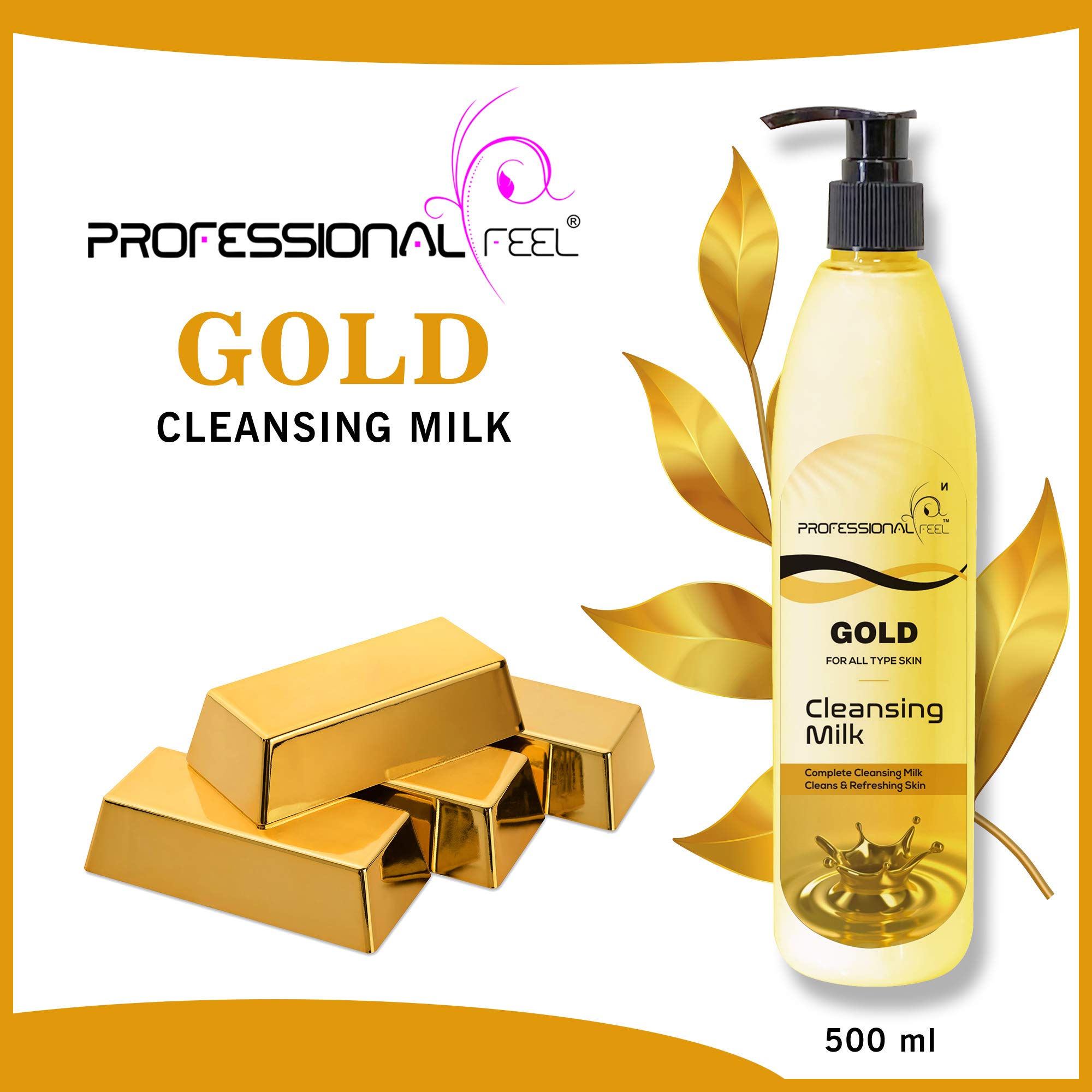 Professional Gold Cleansing Milk for All Skin Types - Smooth, Soft & Clean Skin | Healthy & Brightening Facial Cleanser | Perfect for Daily Skincare Routine & Makeup Removal