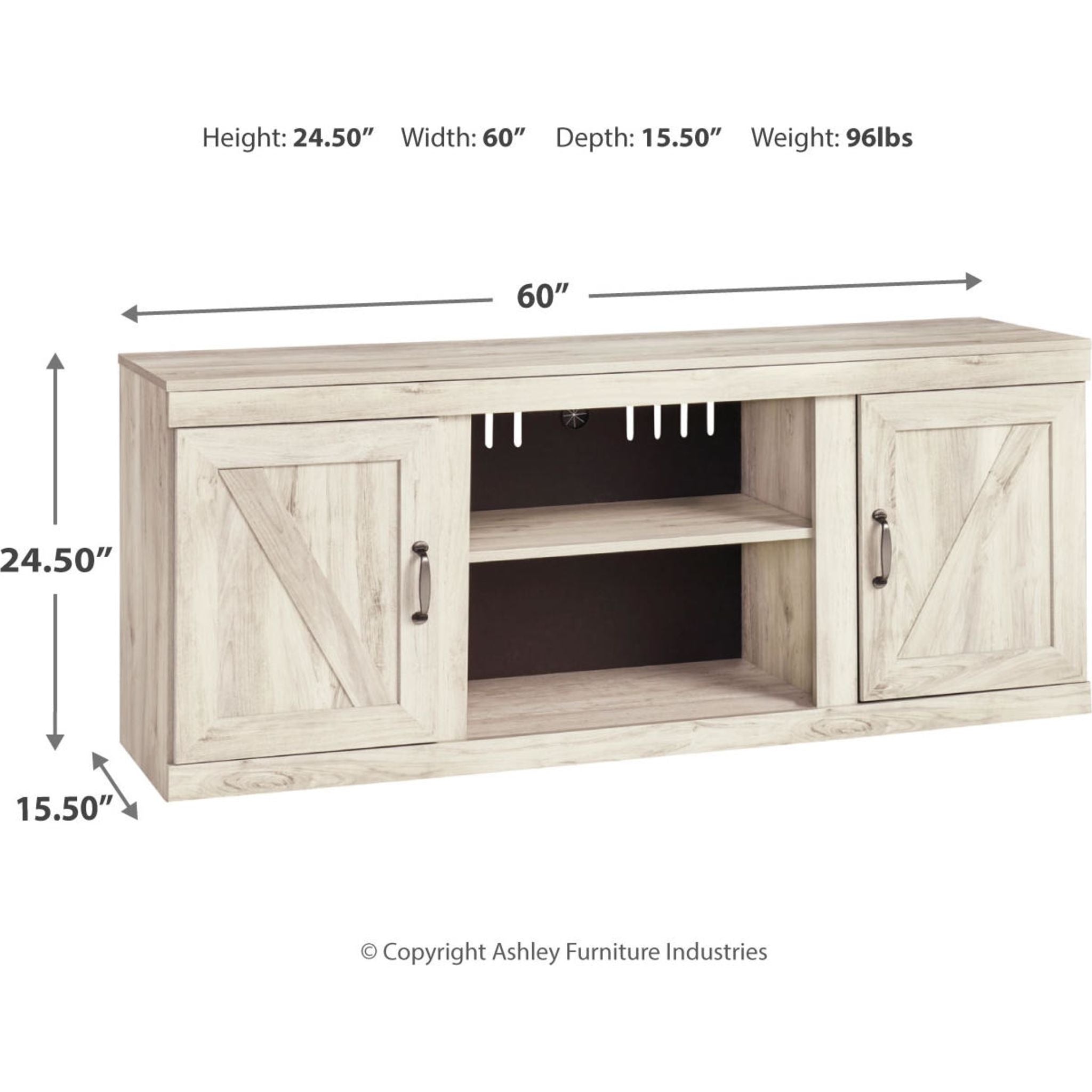 Bellaby 4-Piece Entertainment Unit TV Stand Set - Modern Whitewash Finish for Living Room, Bedroom & Home Theater Organization