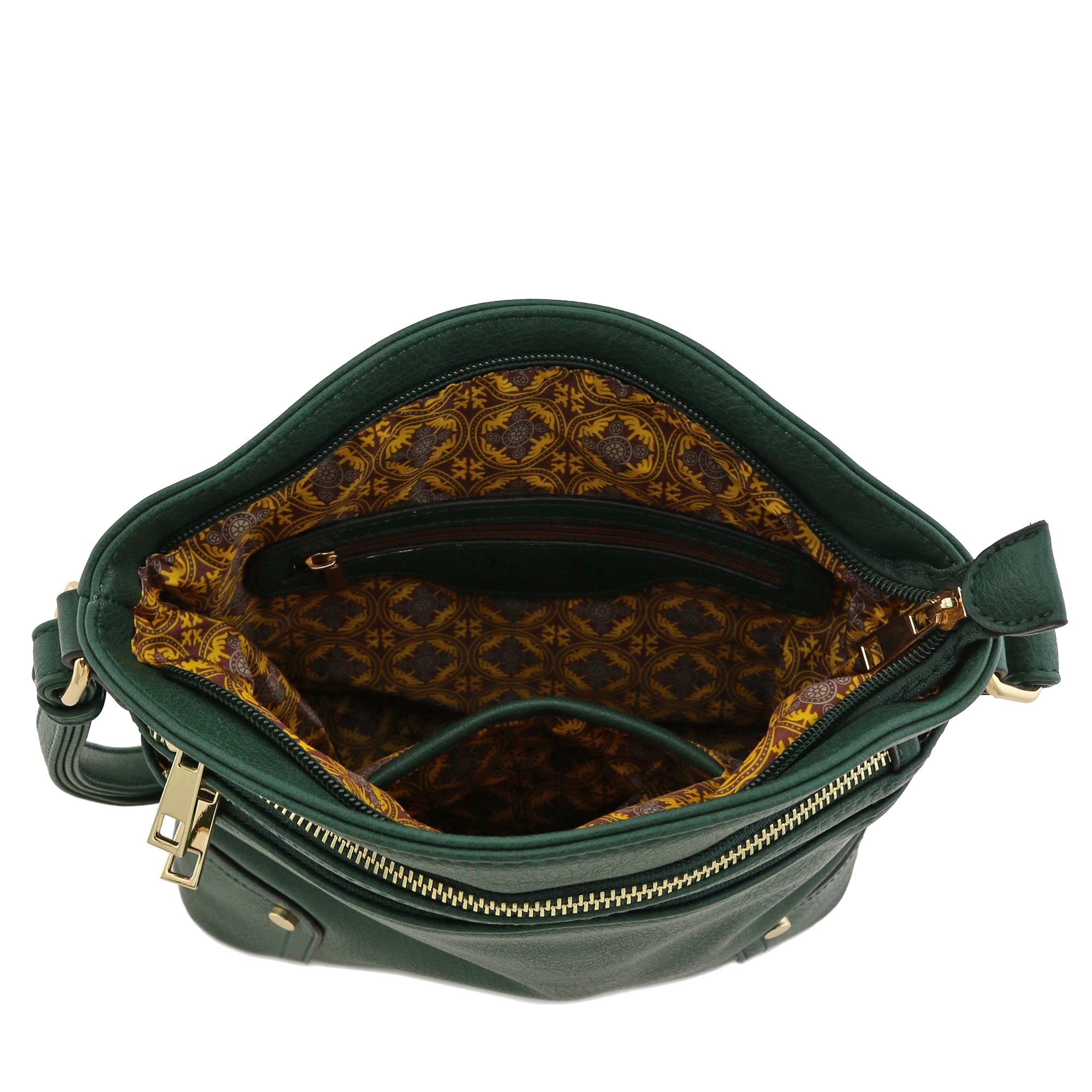 ALYSSA Triple Zip Pocket Large Crossbody Bag for Women - Stylish & Spacious Travel Purse with Multiple Compartments - Perfect for Work, Travel & Everyday Use