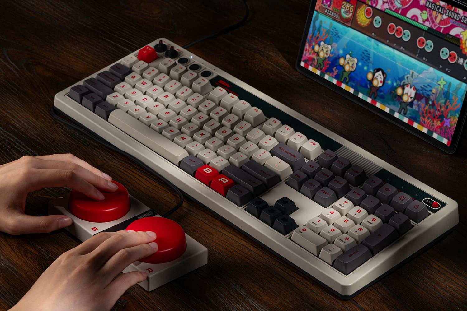 8BitDo Retro 108-Key Mechanical Gaming Keyboard - Bluetooth/2.4G/USB-C Wireless, Hot-Swappable with Numpad - Compatible with Windows & Android (N Edition) - Perfect for Retro Gaming, Office Work & Typing Enthusiasts