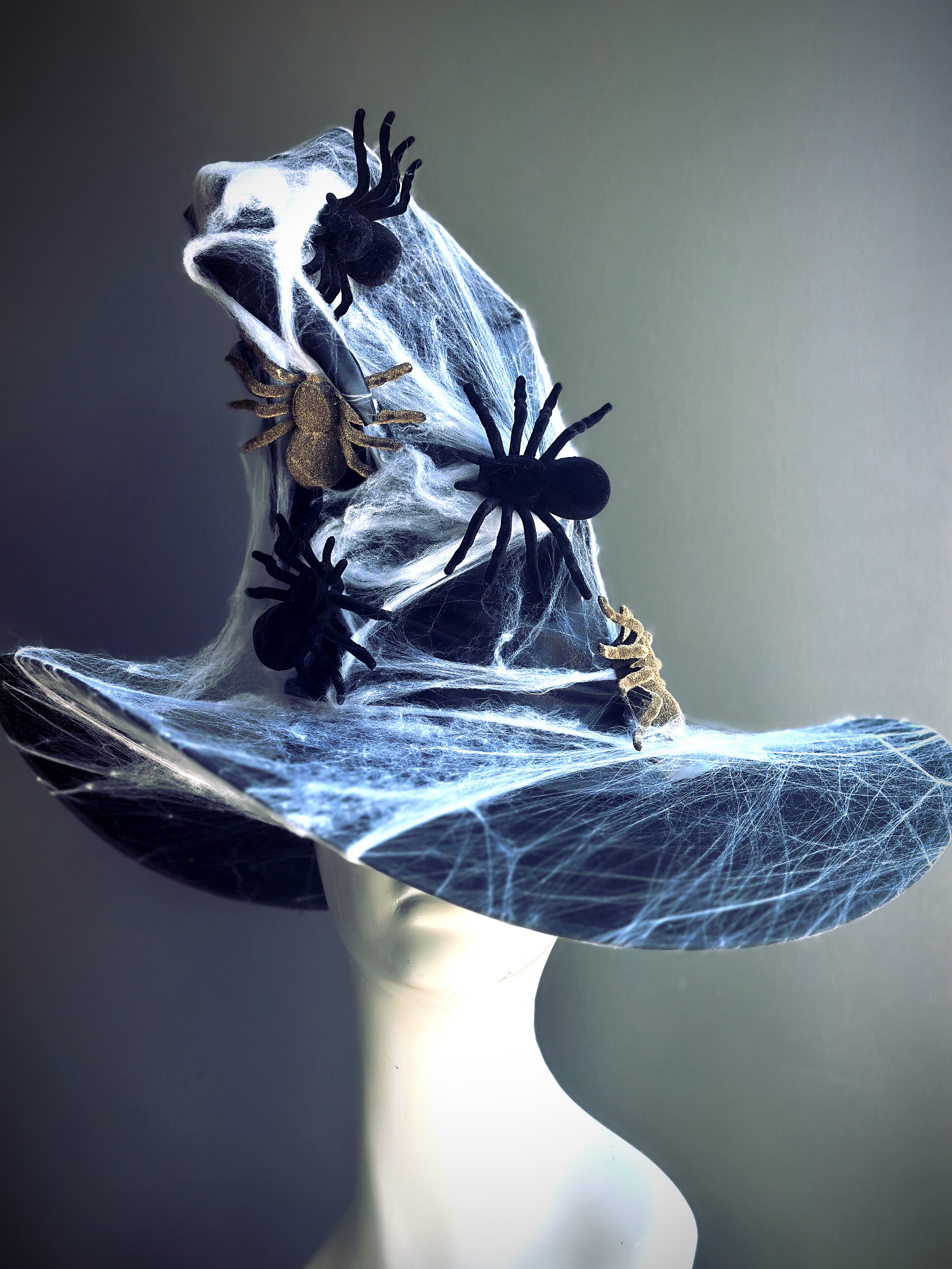 Spider Web Witch Hat - Gothic Halloween Costume Accessory for Women & Kids - Perfect for Cosplay, Parties & Spooky Decor