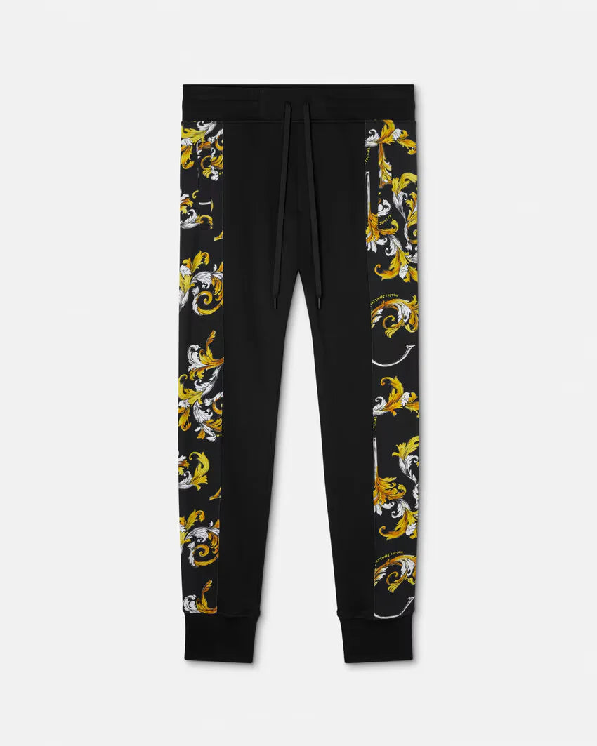 Versace Jeans Couture Outline Barocco Sweatpants for Men - Luxury Designer Joggers with Signature Print | Perfect for Casual Wear, Gym & Street Style Fashion