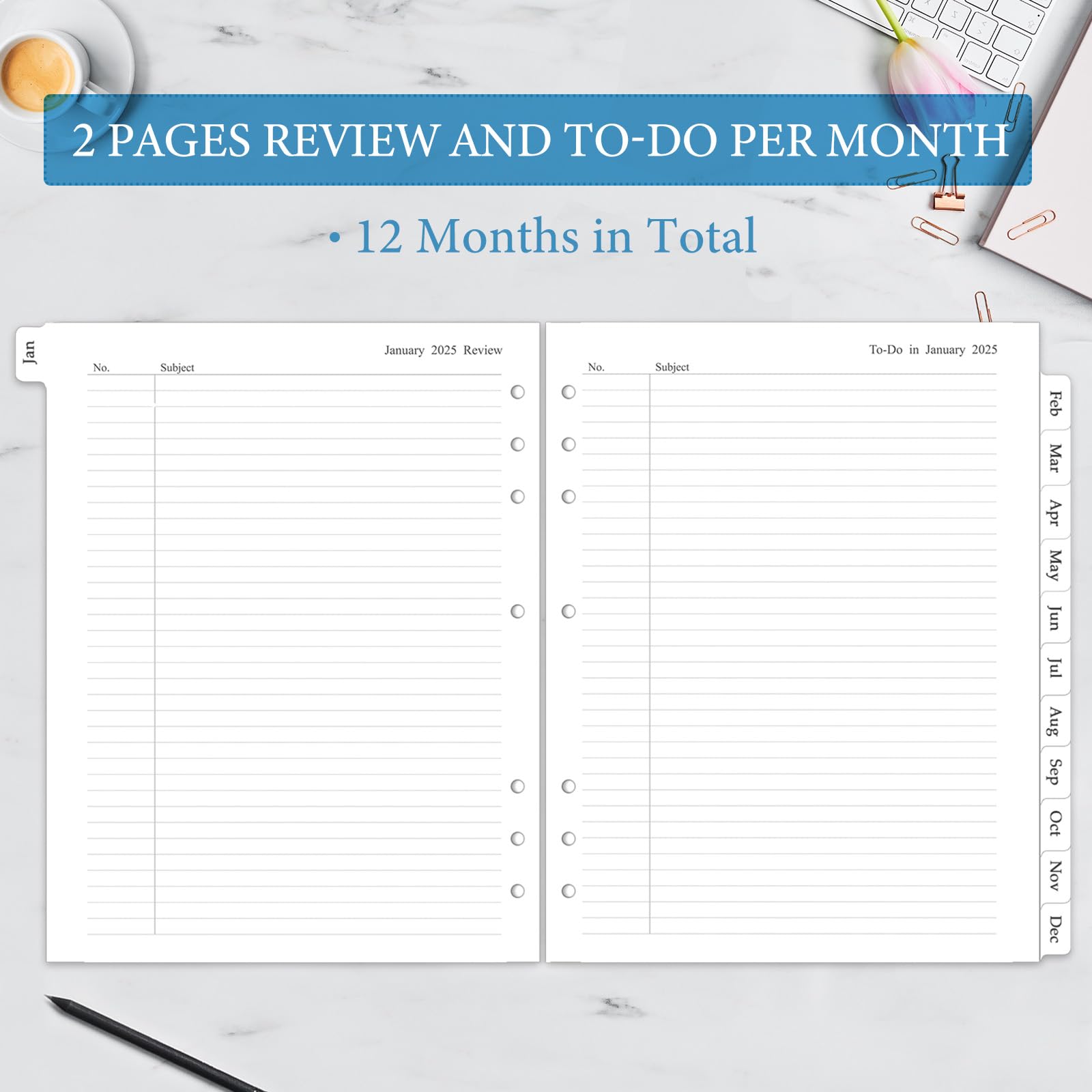 2025 Planner Refill Inserts - Letter Size 8.5
