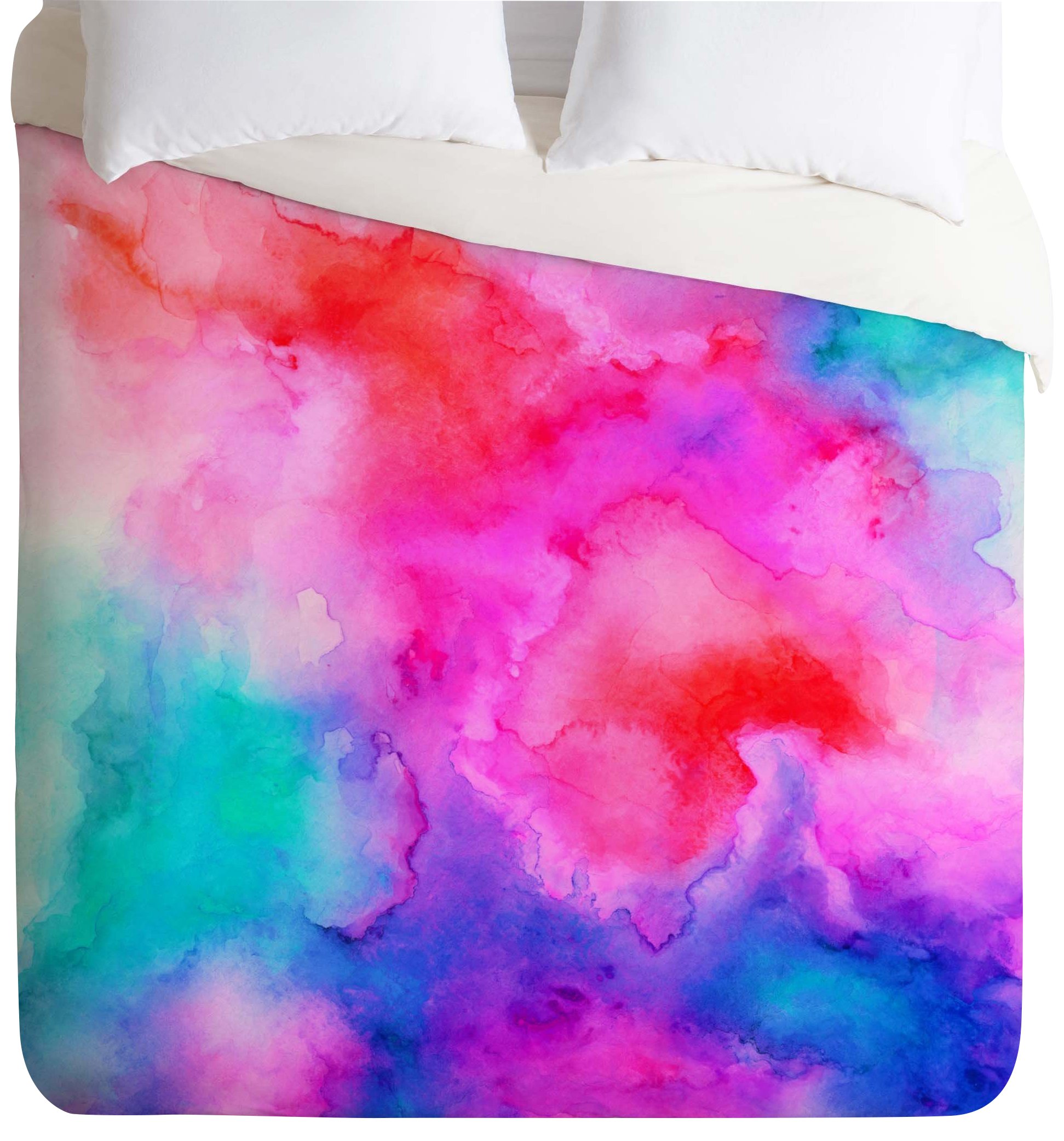 Deny Designs Jacqueline Maldonado Acquiesce 2 Duvet Cover Set - Twin/Twin XL Size, Soft Microfiber Bedding with Vibrant Floral Print - Perfect for Guest Rooms, Dorm Decor & Bohemian Bedroom Style