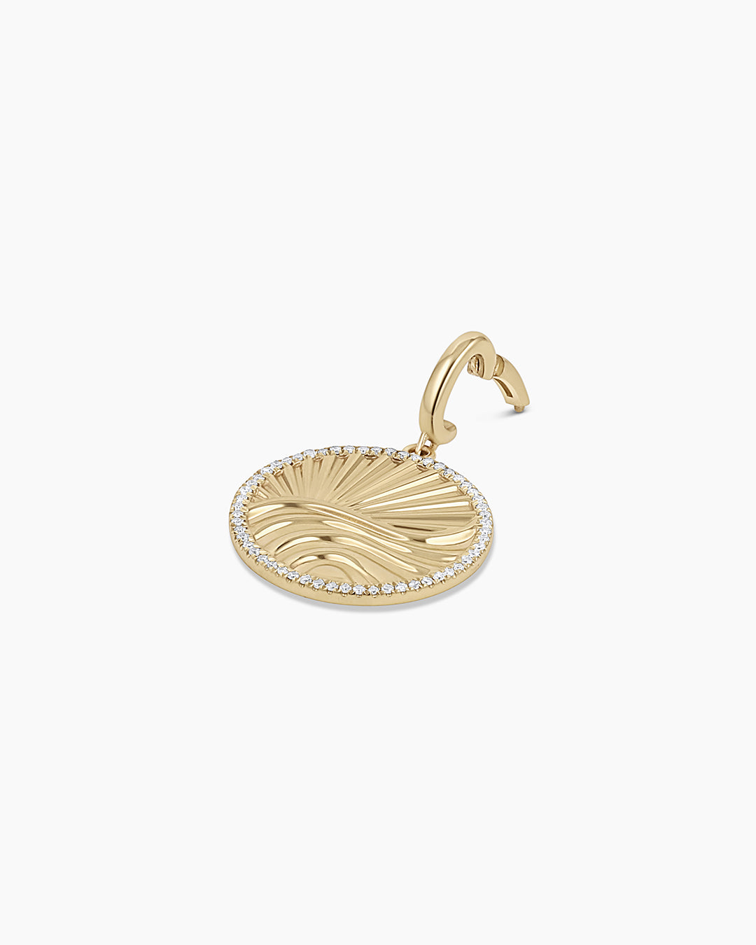 Diamond Wave Charm Pendant Necklace - Elegant 925 Sterling Silver Jewelry for Women - Perfect for Everyday Wear, Gift Giving & Special Occasions