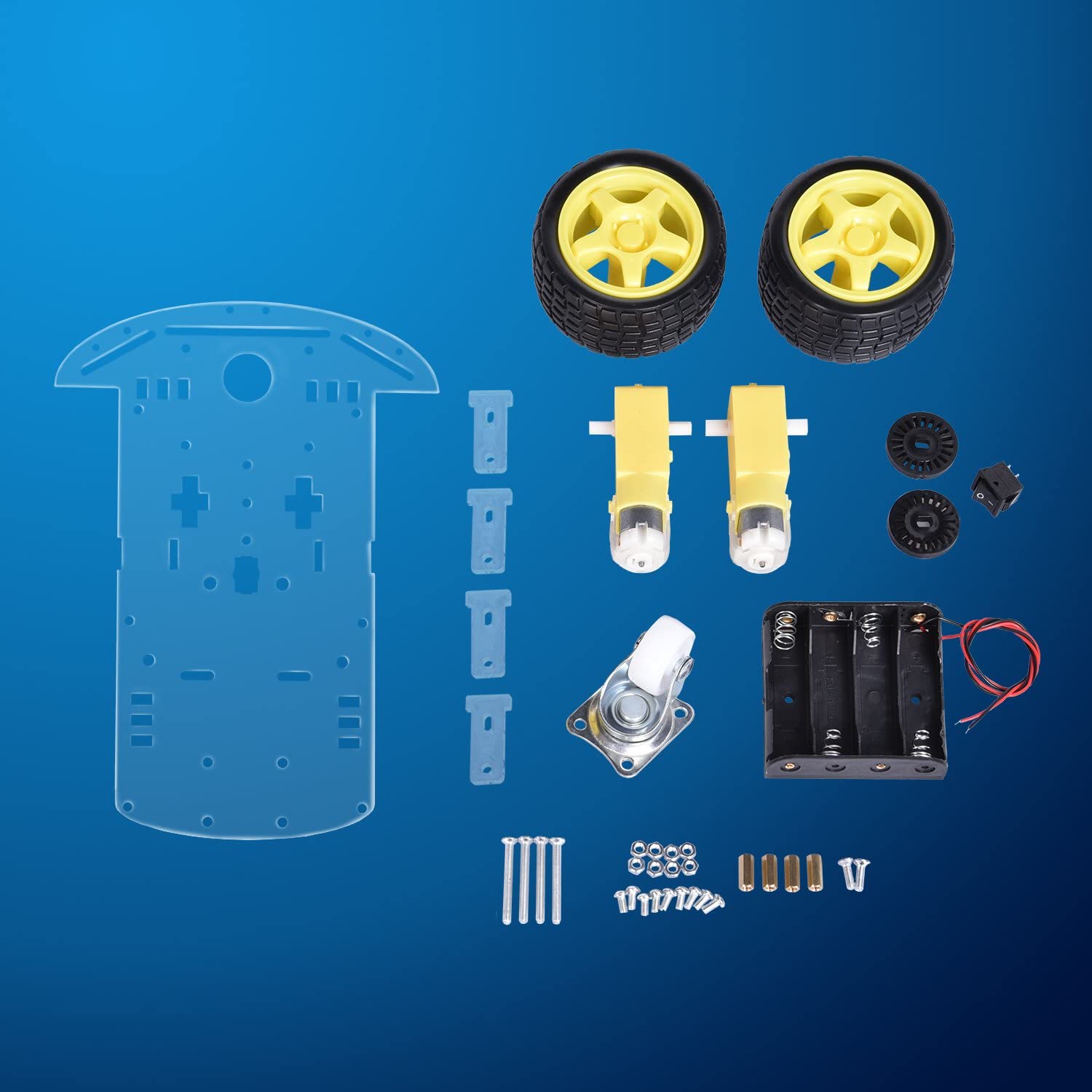 DIY Smart Robot Car Chassis Kit with Motors, Speed Encoder & Battery Box - STEM Learning, Arduino Projects & Robotics for Beginners | Perfect for School Science Fairs, Coding Classes & Maker Workshops