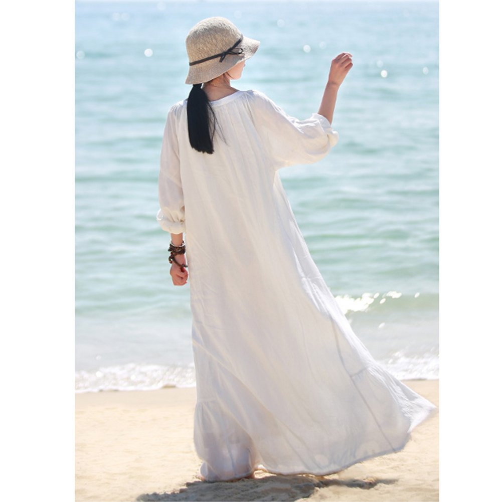Elegant White Long Sleeve Maxi Dress for Women - Perfect for Weddings, Parties & Special Occasions