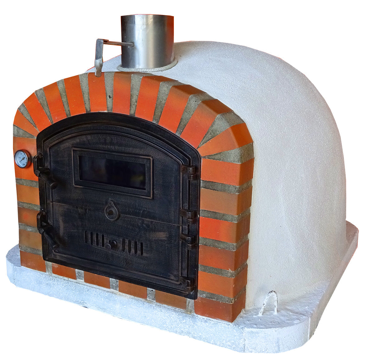 Premium Rustic Arch Lisboa Hybrid Pizza Oven - Outdoor Wood & Gas Pizza Maker for Backyard, Patio & Garden Cooking