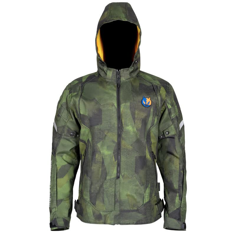 ALIEN SNAIL Men's & Women's Waterproof Motorcycle Biker Jacket with CE Armor - Rainproof Riding Gear for All-Weather Protection (Green, XX-Large) - Perfect for Urban Commuting and Adventure Motorcycling