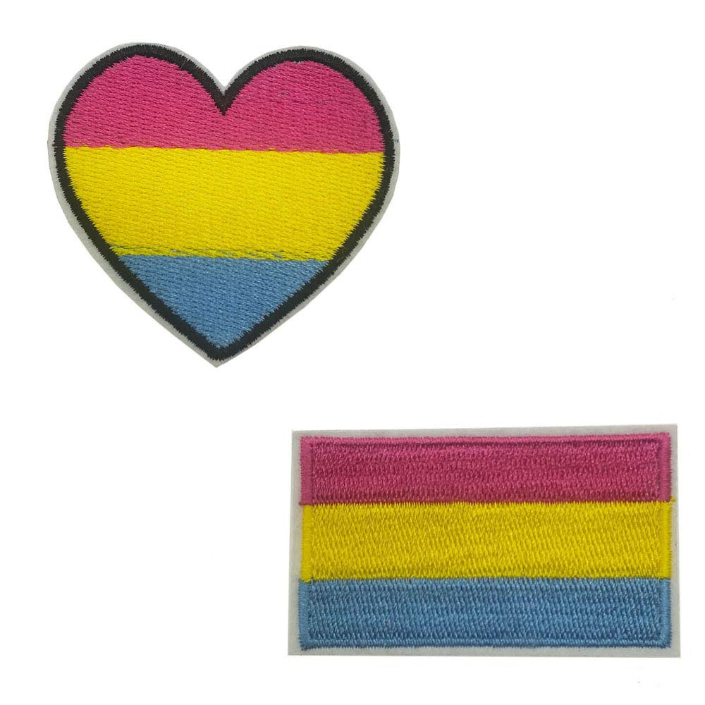 Pansexual Pride Flag Iron-On Patch - Embroidered Heart LGBTQ+ Badge for Jackets, Bags & DIY Crafts | Pan Pride Accessories
