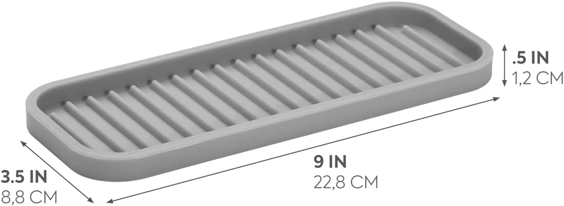 Lineo Premium Sink Organizer Tray - Durable Grey Kitchen Sink Caddy for Sponges, Soap & Utensils - Perfect for Kitchen, Bathroom & RV Organization