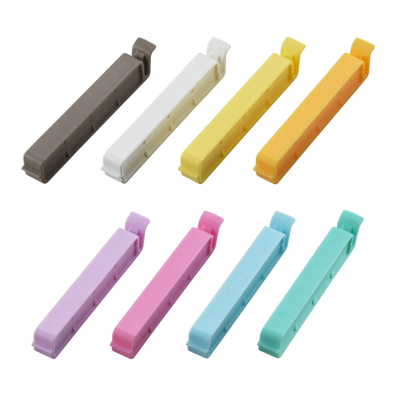 Colorful Akebono Bag Clips - 8-Piece Food Storage Sealing Clips for Snacks, Chips & Bread - Keep Food Fresh in Kitchen & Pantry