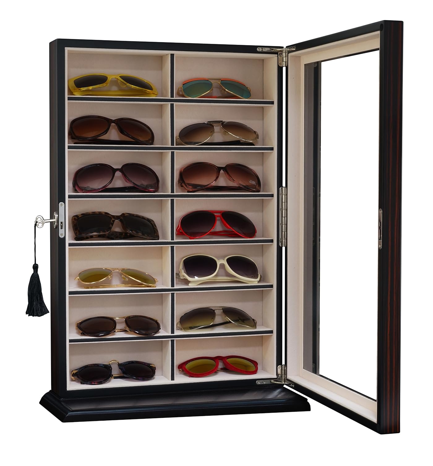 Premium Eyeglass & Sunglass Display Case - Durable Storage Box Organizer for Glasses, Sunglasses & Reading Glasses - Perfect for Home, Office, Retail Store & Travel Use