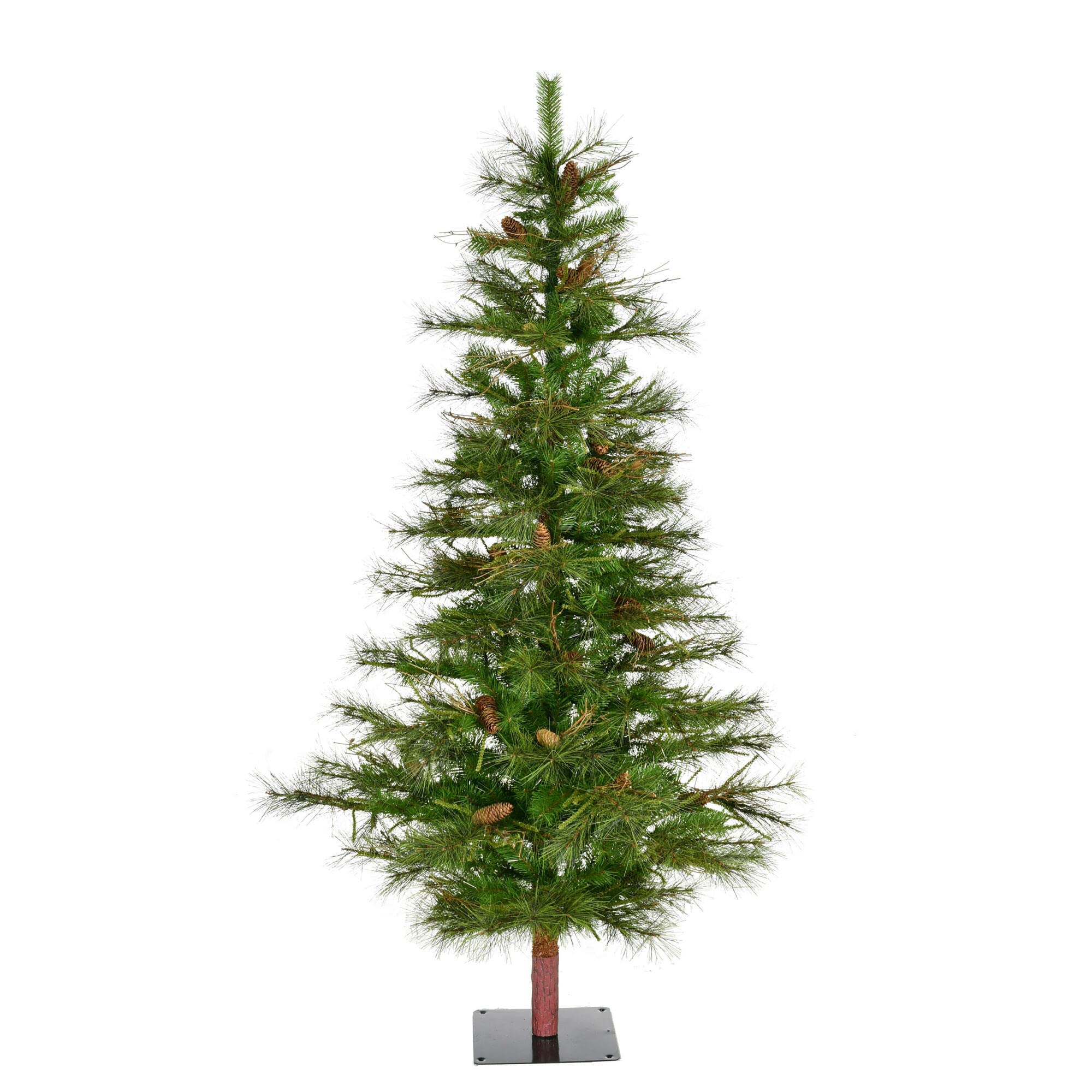 Vickerman 6ft Ashland Artificial Unlit Christmas Tree with Pine Cones - Premium Faux Holiday Decor for Living Room, Office & Seasonal Home Decoration