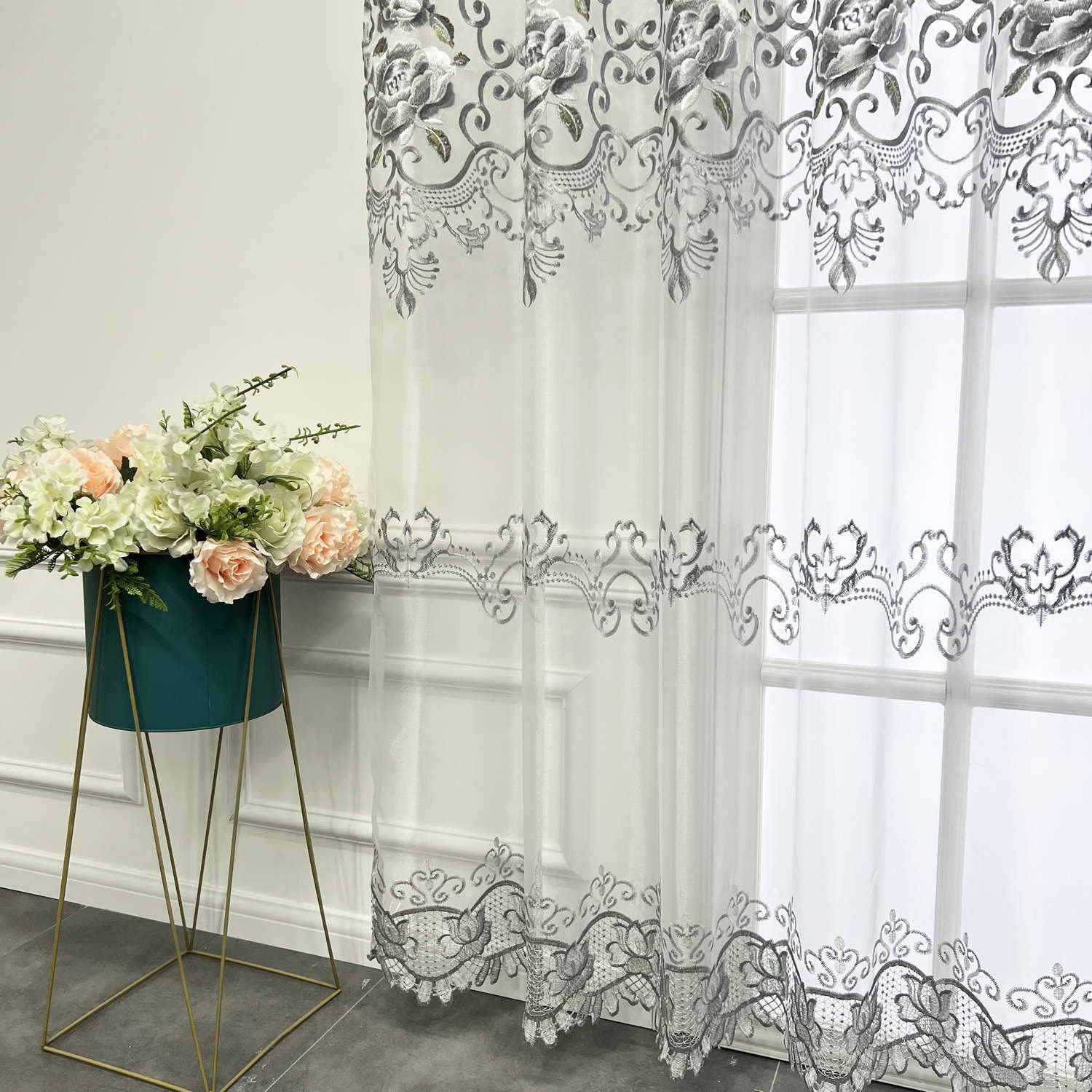1 Panel Luxury Sheer Curtain for Windows - 54x84 Inches - Custom Pole Top Design - Perfect for Living Room, Bedroom & Office Decor