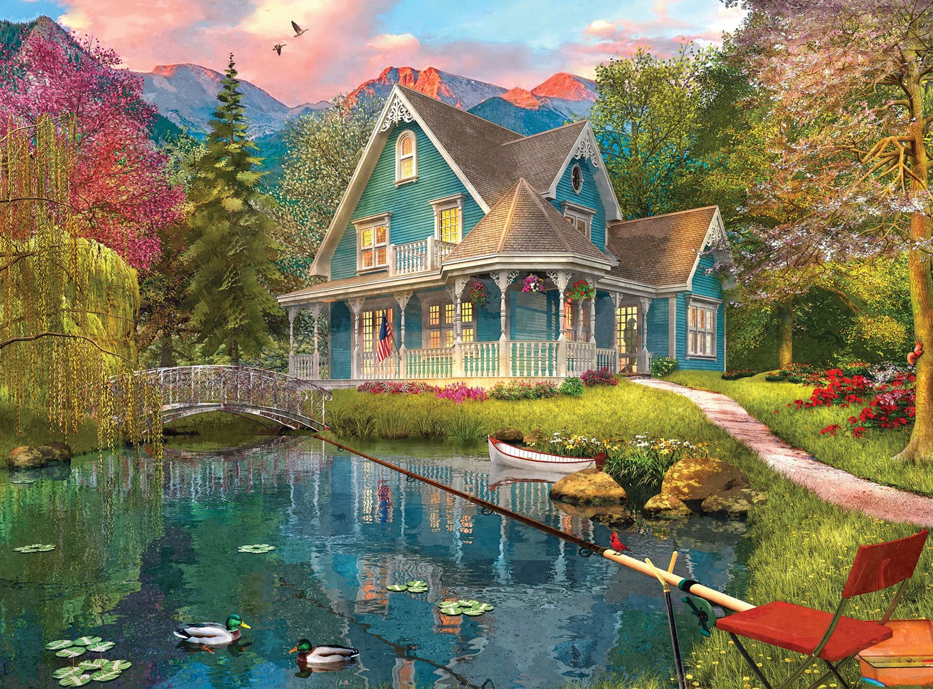 500-Piece Jigsaw Puzzle for Adults & Kids - Mountain Villa Scenery (20.5