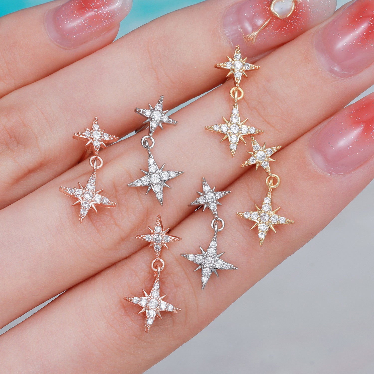 20G Cartilage Dangle Star Stud Earrings for Tragus Piercing - Hypoallergenic Sleeper Hoops | Perfect for Everyday Wear & Night Out Accessories
