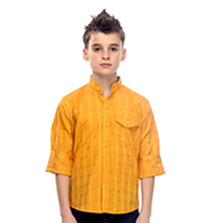 Preppy Yellow Mandarin Collar Cotton Shirt for Women | Vintage Style Button Down Blouse | Casual Office Wear & Spring Outfits