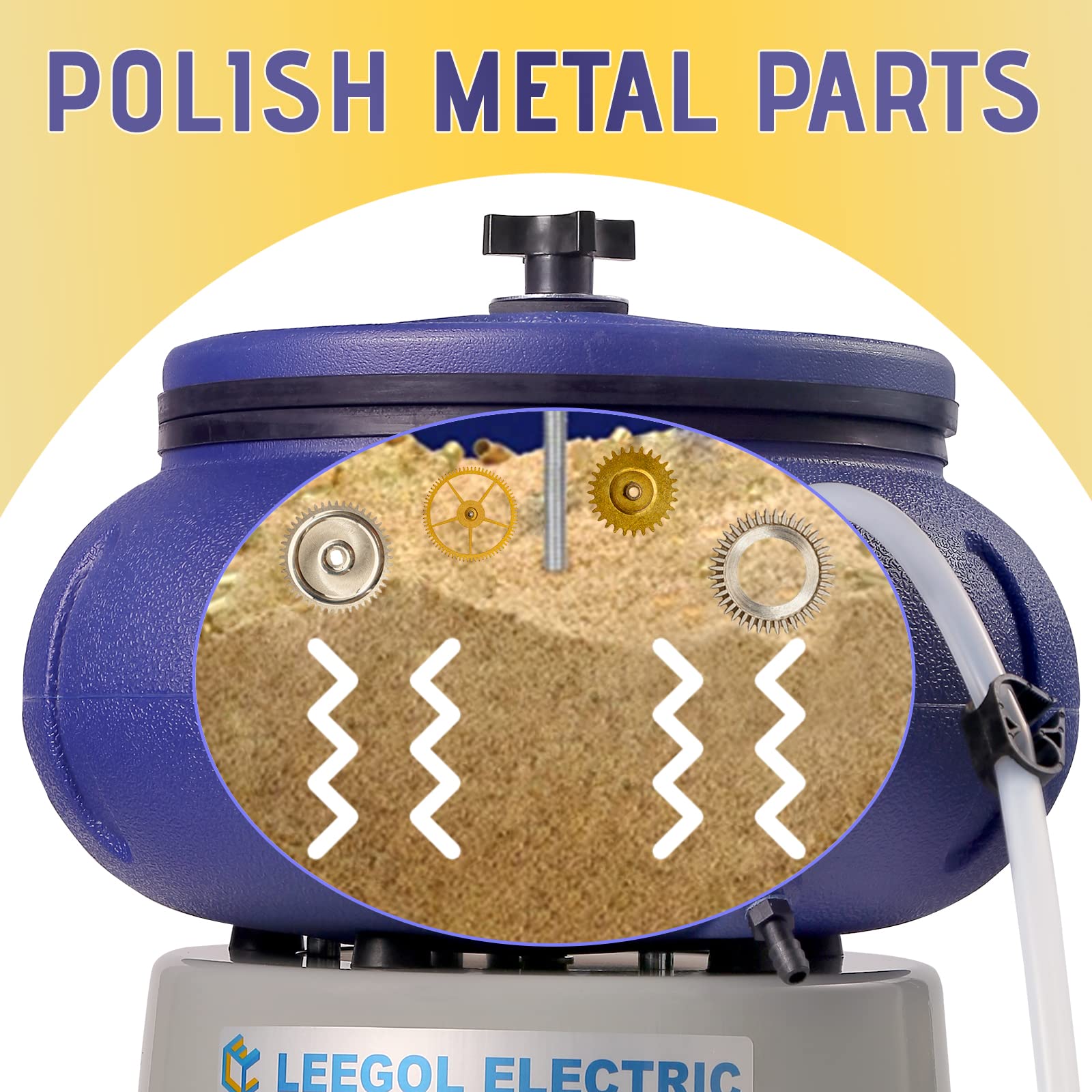 Leegol Electric 18 Lbs Vibratory Tumbler - Professional Metal Polishing Machine for Jewelry, Coins & Automotive Parts | Fast & Quiet Operation for Home Workshops & Small Businesses