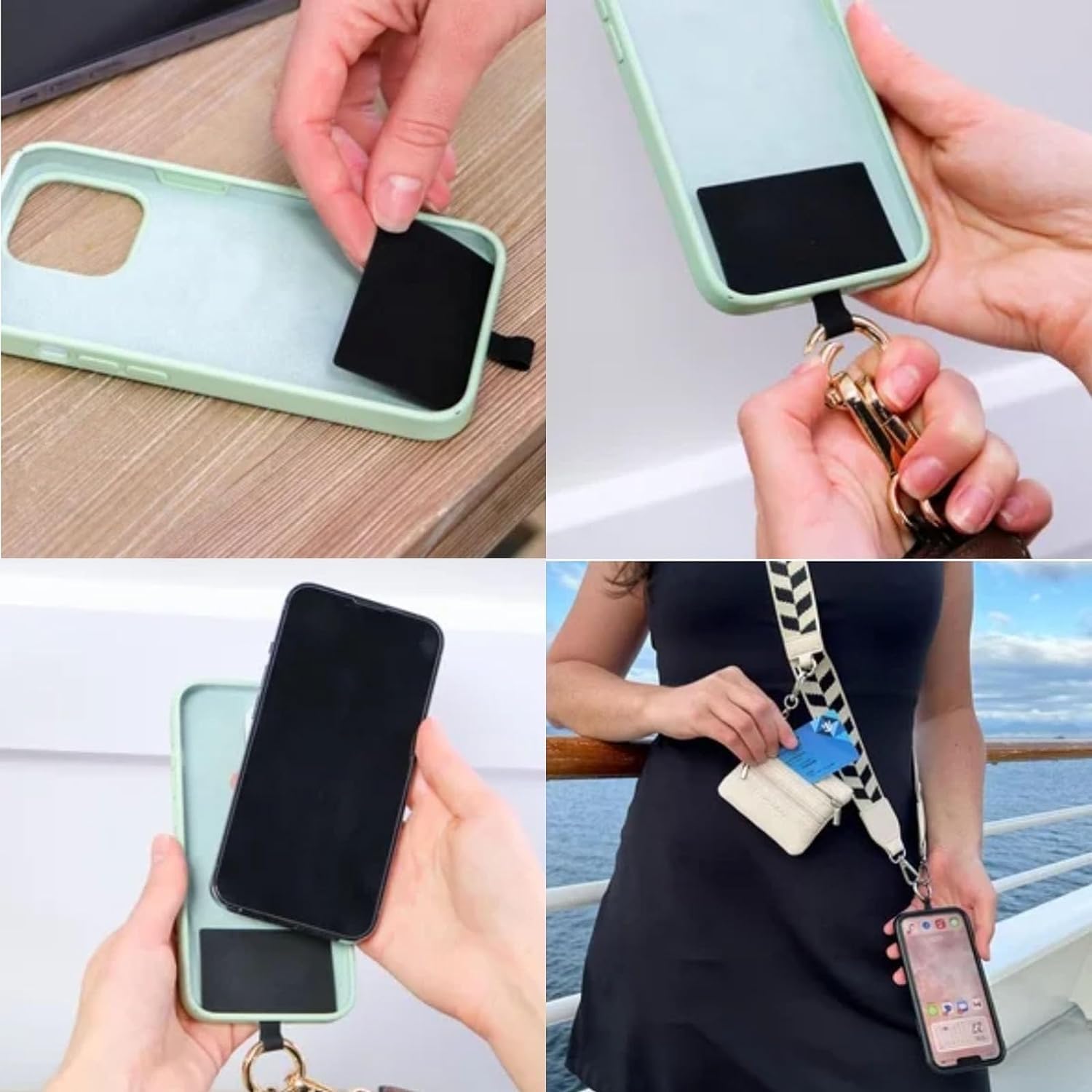 Phone Strap with Zippered Pouch & Clip - Hands-Free Crossbody Strap for Smartphones (1 Pack) - Perfect for Travel, Shopping, and Everyday Convenience
