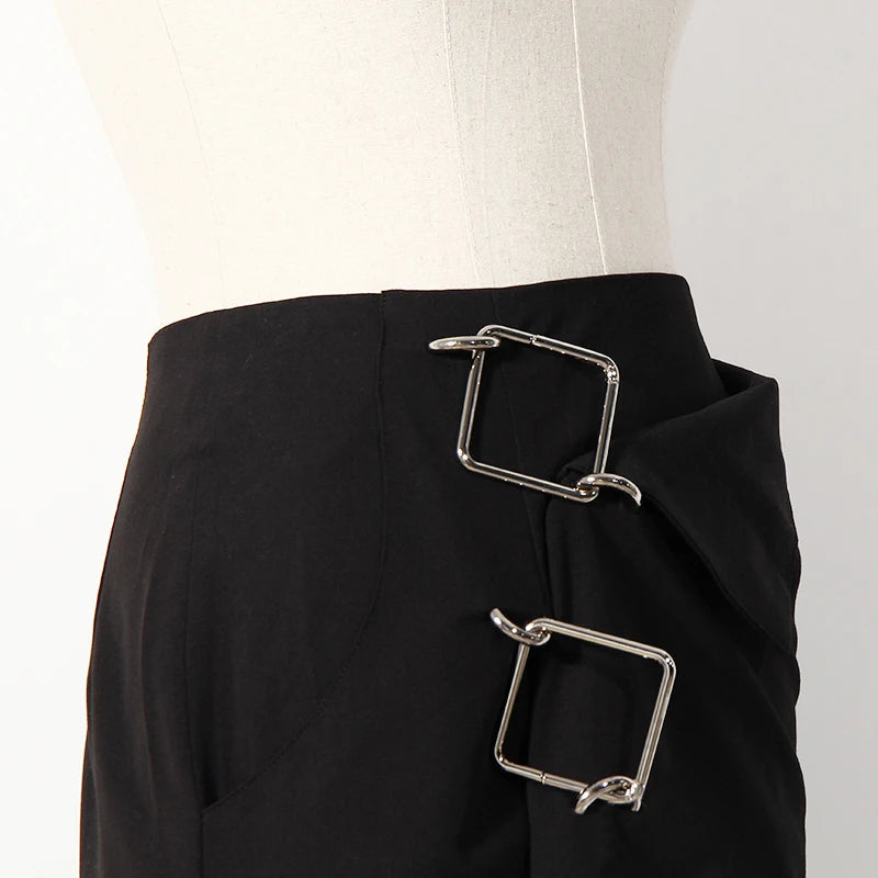 Women's Asymmetrical Patchwork Sequin Skirt - High Waist Irregular Hem Black Party Skirt for Spring | Perfect for Night Out, Club Wear, and Special Occasions