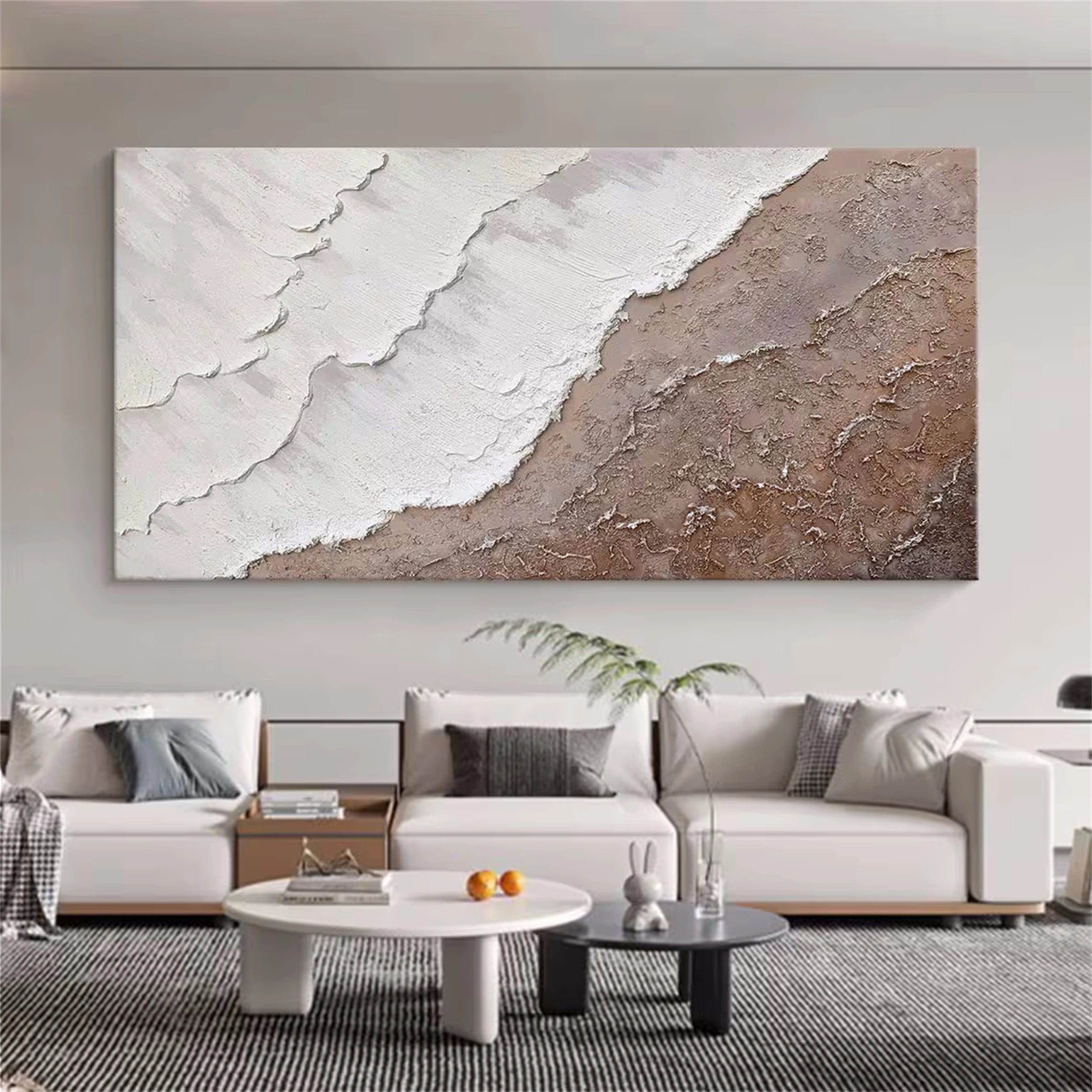 Ocean and Sky Painting #OS 104 - Handmade Canvas Wall Art for Home Decor, Office & Living Room - Serene Seascape Landscape Artwork
