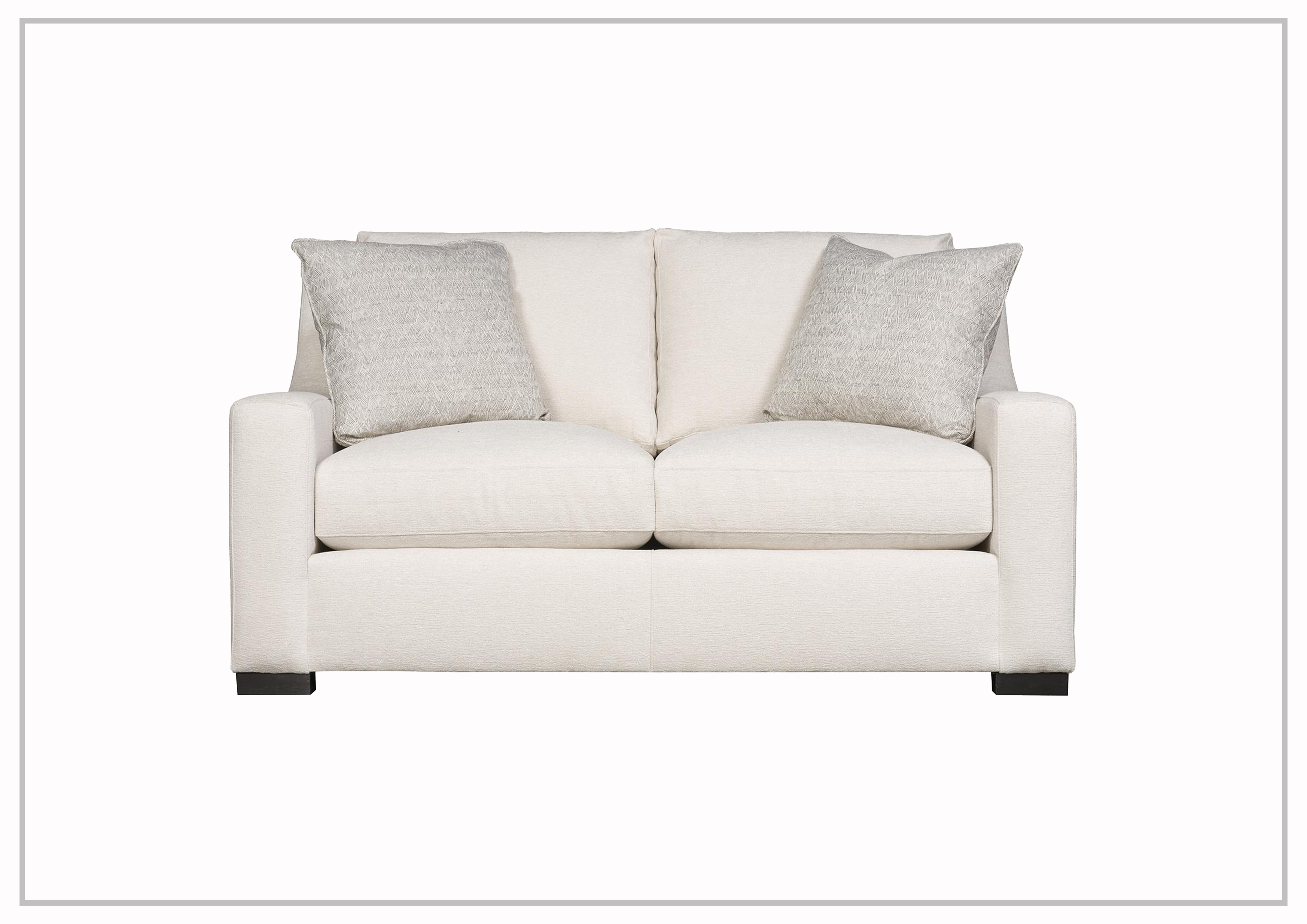 Bernhardt Germain Fabric Loveseat with Spring Down Cushions - Comfortable Small Sofa for Living Room, Bedroom & Apartment - Perfect for Relaxing, Reading & Entertaining Guests