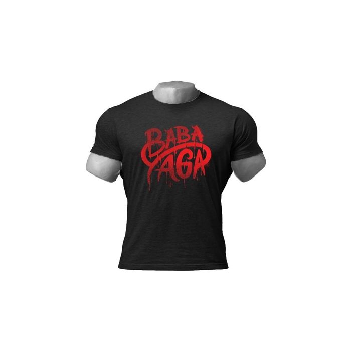 Dreadlift Baba Yaga T-Shirt for Men - Gothic Horror Graphic Tee in Black/Red - Perfect for Halloween, Cosplay & Streetwear Fashion