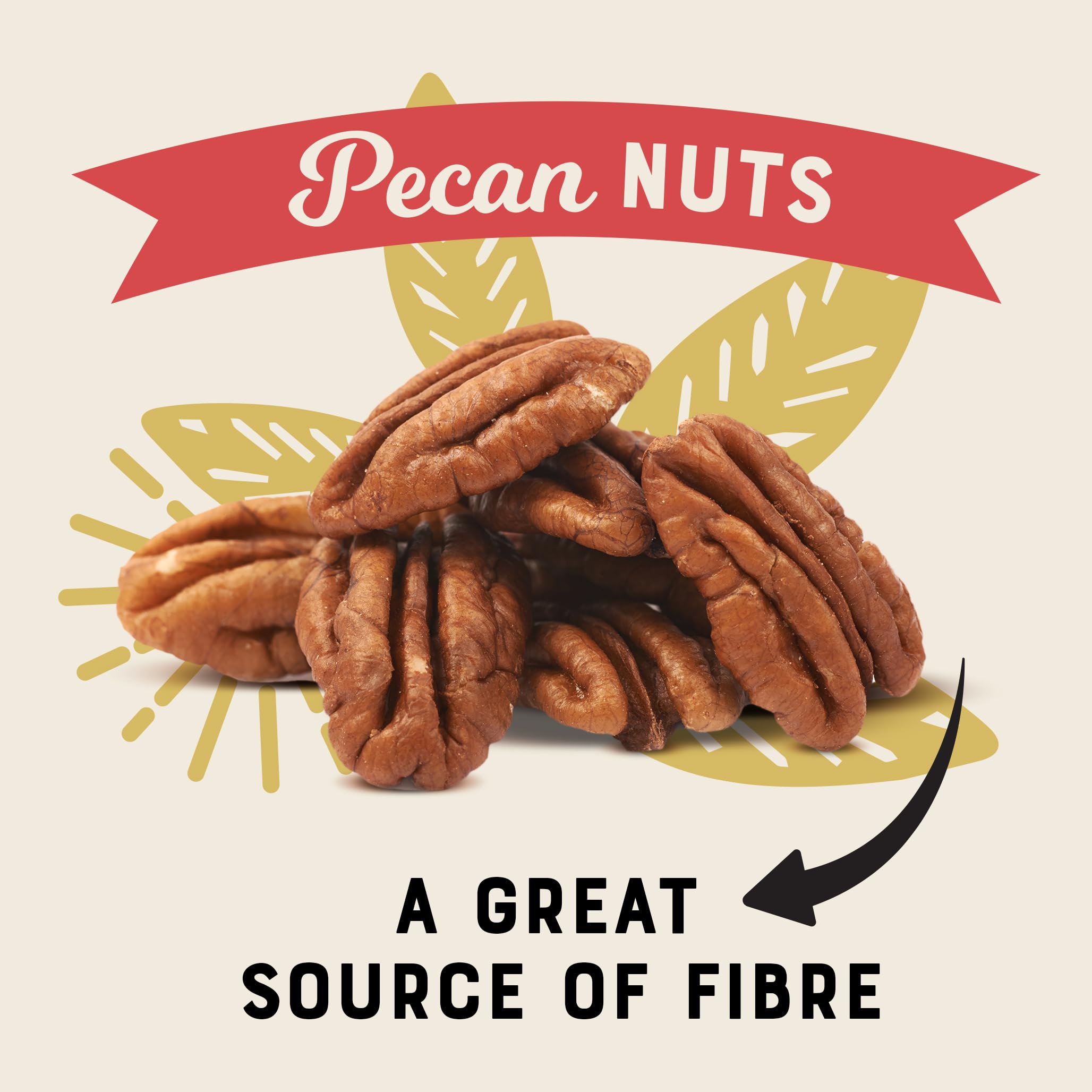 Premium Raw Sunburst Pecan Nuts - Whole, Fresh, Unsalted 1kg (2.2lb) - Perfect for Baking, Snacking & Healthy Recipes