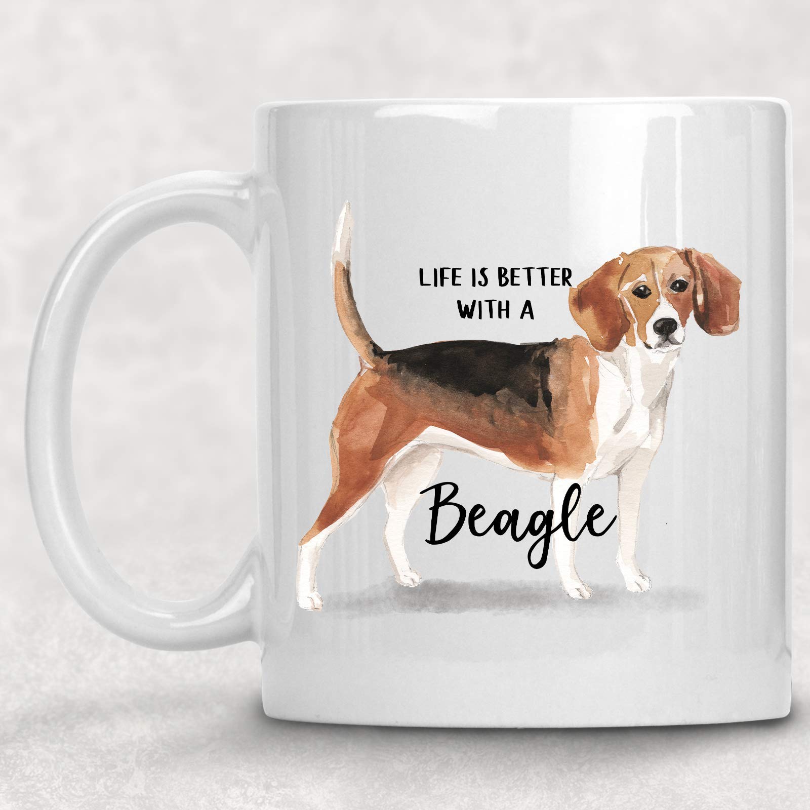 Beagle Dog Lover Coffee Mug - Cute Watercolor Design Ceramic Tea Cup Gift for Women, Men, Pet Owners - Perfect for Home, Office & Gifts