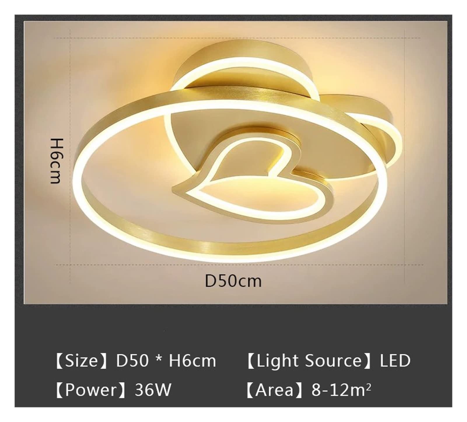 Modern LED Chandelier - Gold Aluminum Dimmable Ceiling Light Fixture for Kids Bedroom, Living Room & Kitchen | Cool White Light | No Remote | Elegant Home Lighting Solution for Dining Areas and Hallways