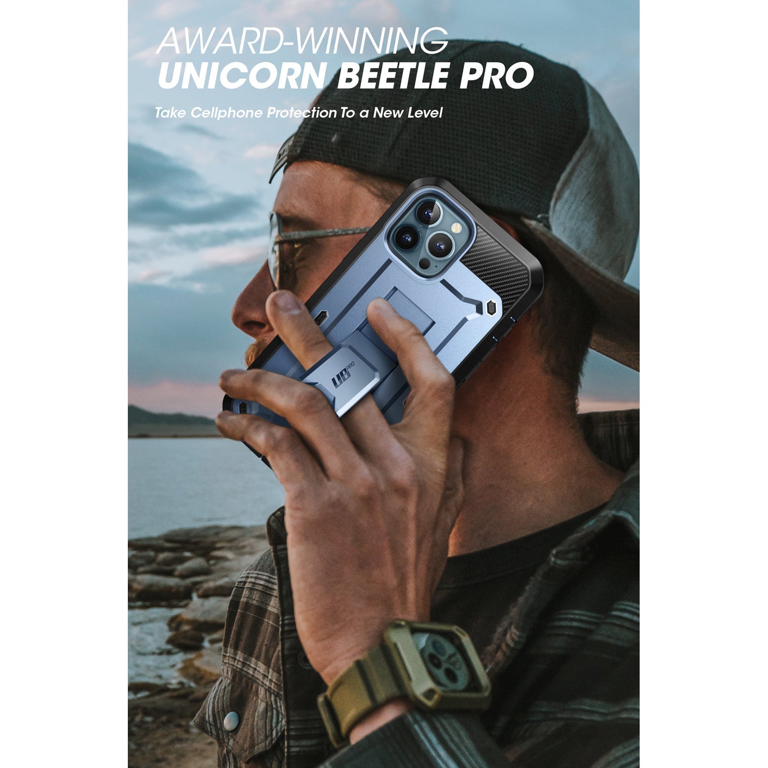 iPhone 13 Pro Max 6.7 inch Unicorn Beetle Pro Rugged Case - Shockproof & Drop Protection - Metallic Blue - Perfect for Outdoor Adventures & Extreme Sports