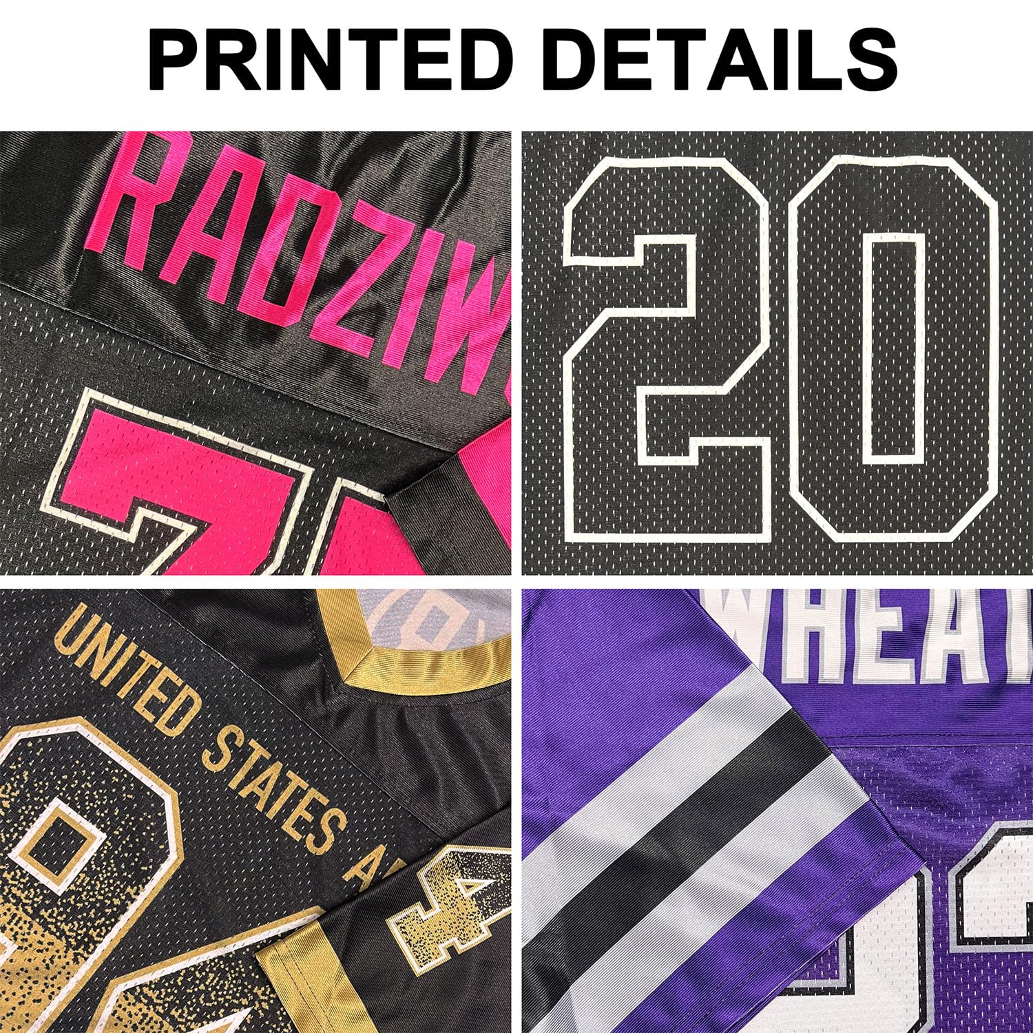 Custom Football Jersey Personalized with Stitched/Printed Team Name & Number - Men's Women's Youth NFL Style Jerseys for Games, Parties & Fan Events