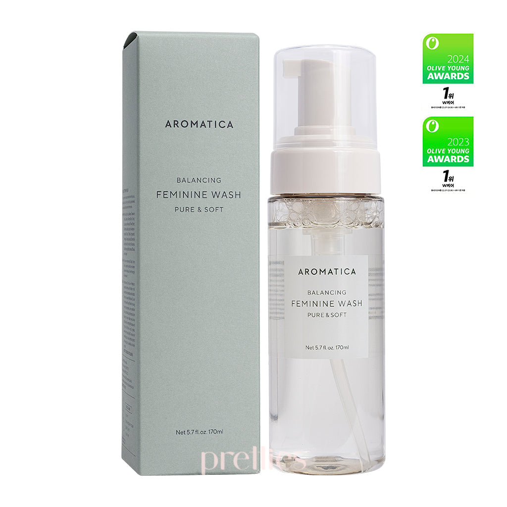 AROMATICA Pure & Soft Feminine Wash 170ml - pH Balanced Intimate Cleanser for Women - Gentle & Natural Feminine Hygiene Care - Perfect for Daily Use & Sensitive Skin