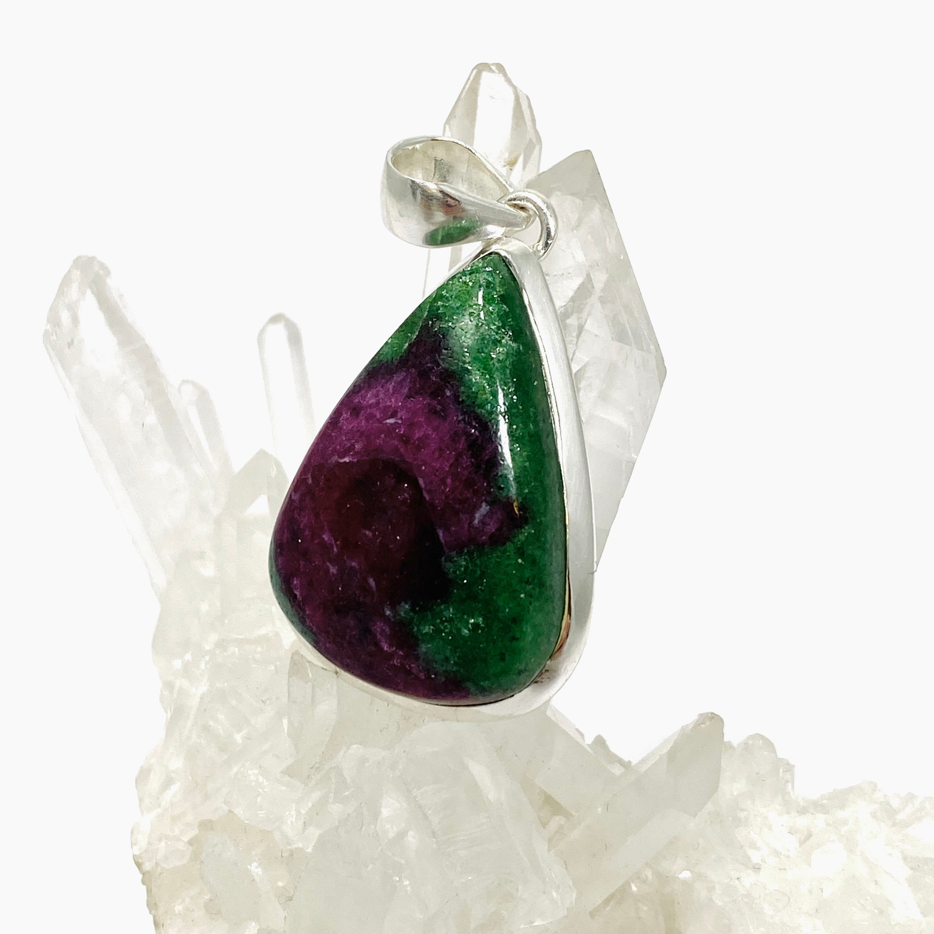 Natural Ruby Zoisite Teardrop Cabochon Pendant - 10mm Healing Crystal Jewelry for Meditation & Energy Work | Handmade Gemstone Necklace for Spiritual Healing & Chakra Balancing