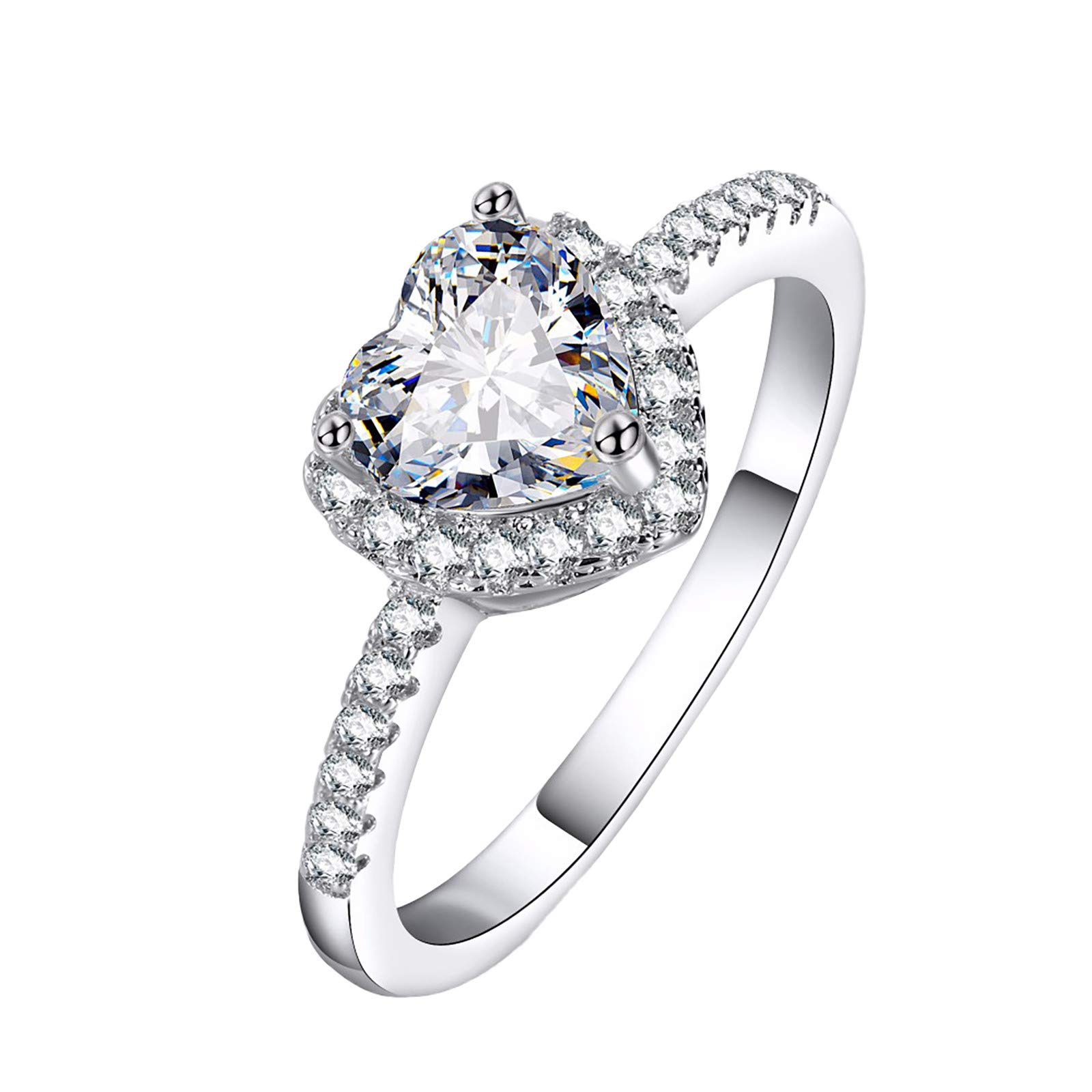 Elegant Zircon Wedding Ring Set - Silver Bridal Band for Engagement, Mother's Day Gift, Size 6 - Perfect for Proposals, Anniversaries & Special Occasions