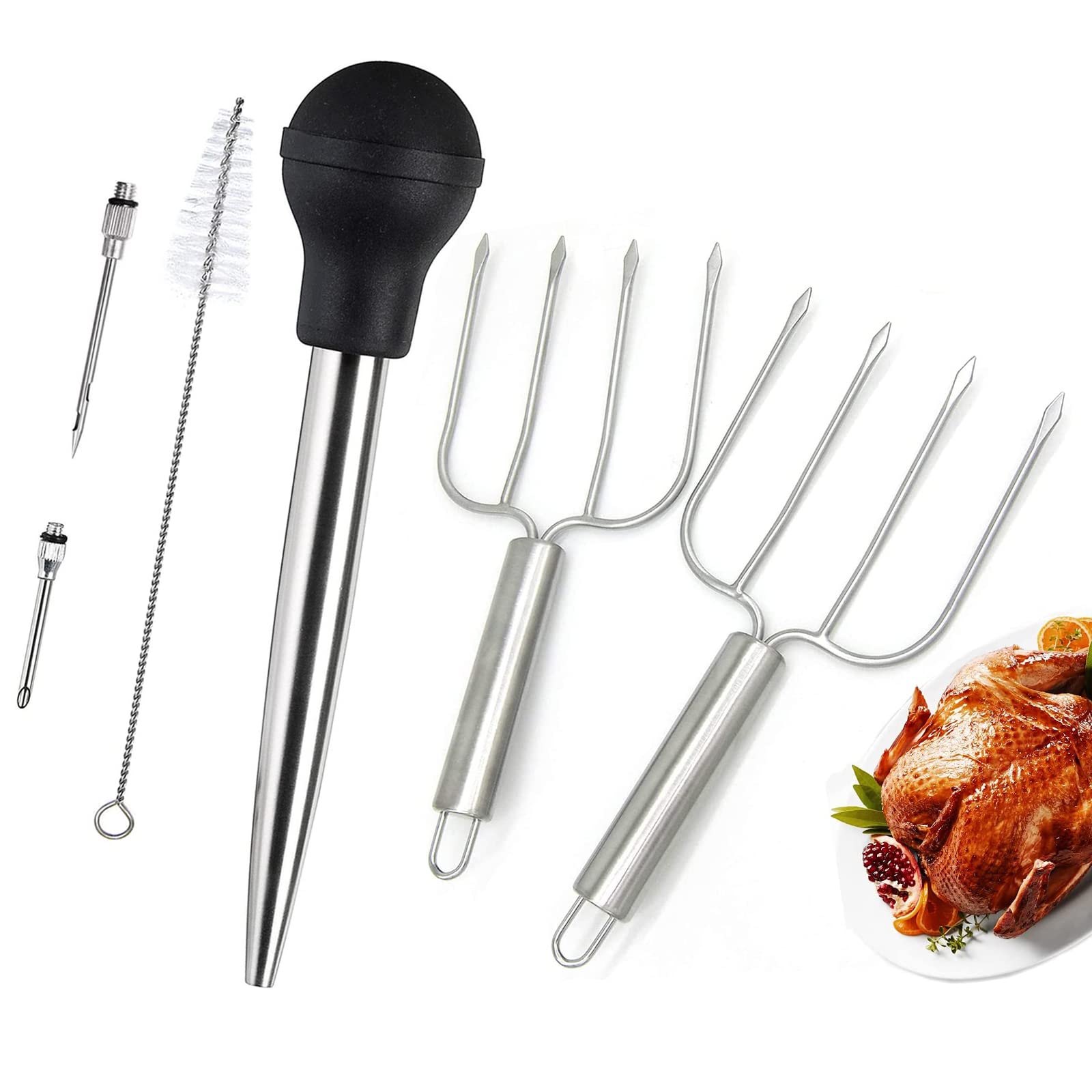 KAYCROWN Turkey Baster and Roast Lifters Set - 12