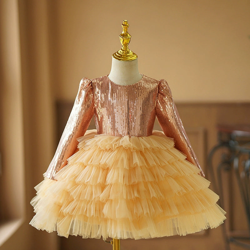 Adorable Baby Girl Baptism Dress - Long Sleeve Toddler Pageant Gown for Christmas & Special Occasions | Perfect for Christenings, Holidays & Photoshoots