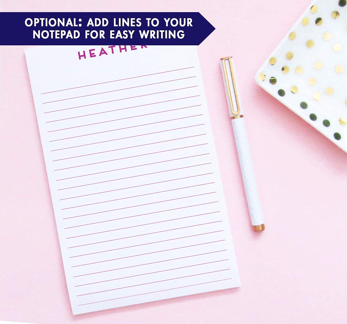 Personalized Notepad for Women - Professional 5.5x8.5in Writing Paper, 50 Sheets - Perfect for Office, Journaling & Gift Giving