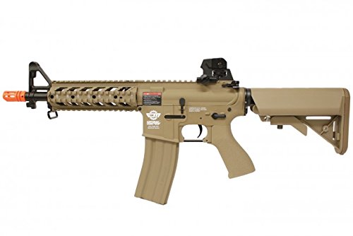 Combat Machine M4 Raider Shorty Airsoft Gun with Polymer RIS (Tan/CQB) - Includes Battery & Charger Package | Perfect for CQB Battles & Airsoft Training