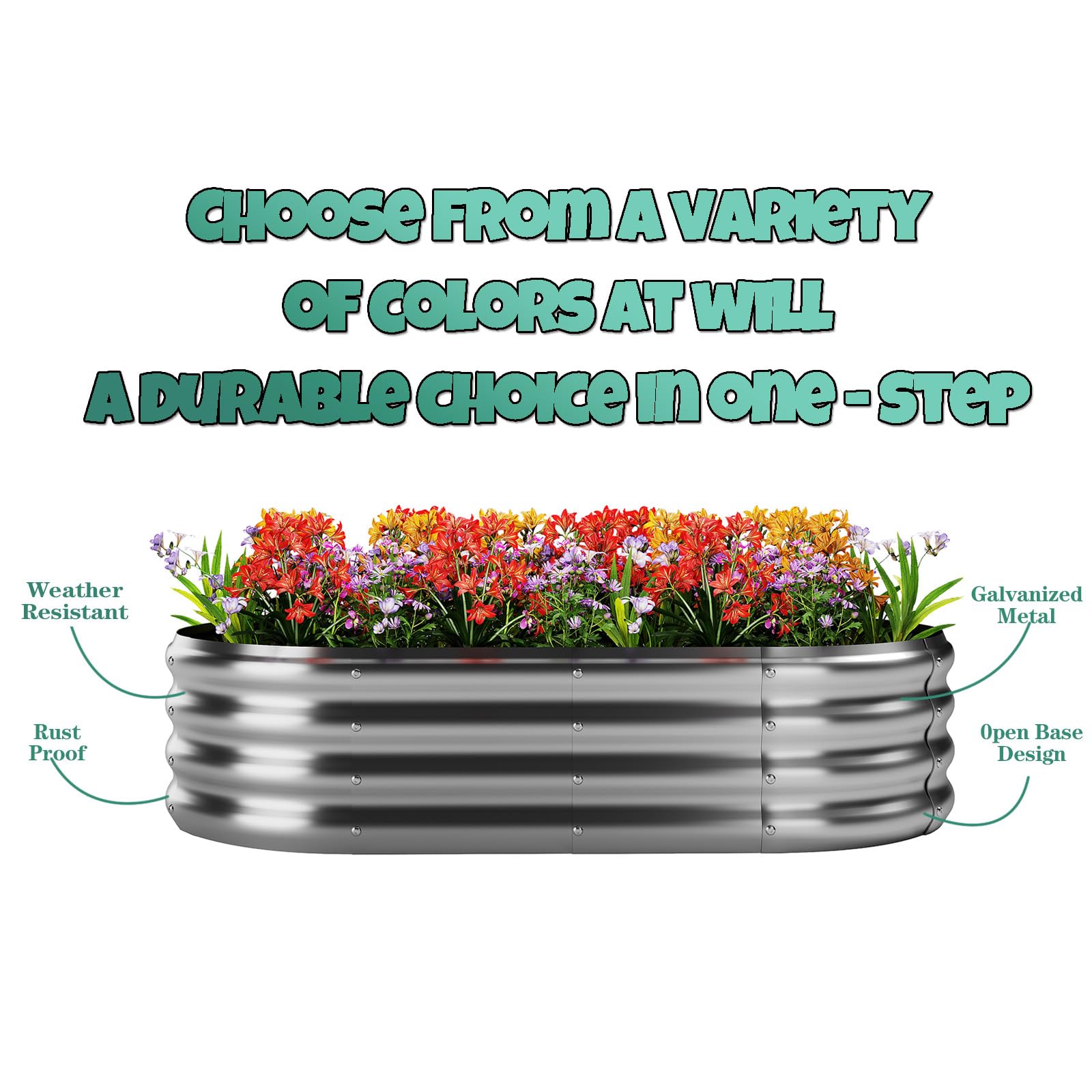Galvanized Metal Raised Garden Bed Kit - 2x2x1ft Round Planter for Outdoor Gardening, Flowers & Plants | Durable Metal Fire Pit Ring for Patio, Yard & Backyard Decor