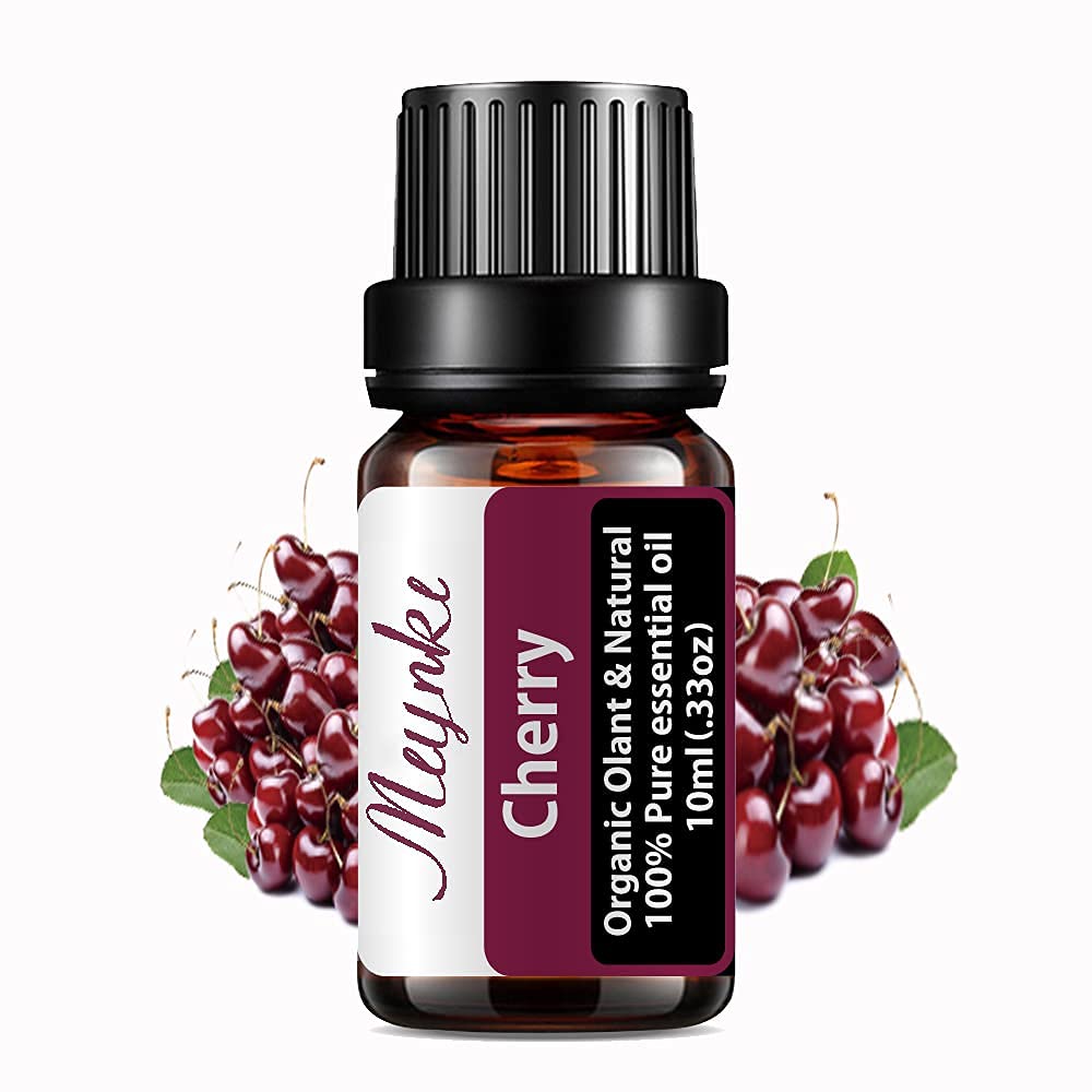 Pure Natural Cherry Essential Oil - 10ml for Aromatherapy, Diffuser, Humidifier, Massage, Perfume & Bath | Relaxing Scent for Home Spa, Yoga & Stress Relief