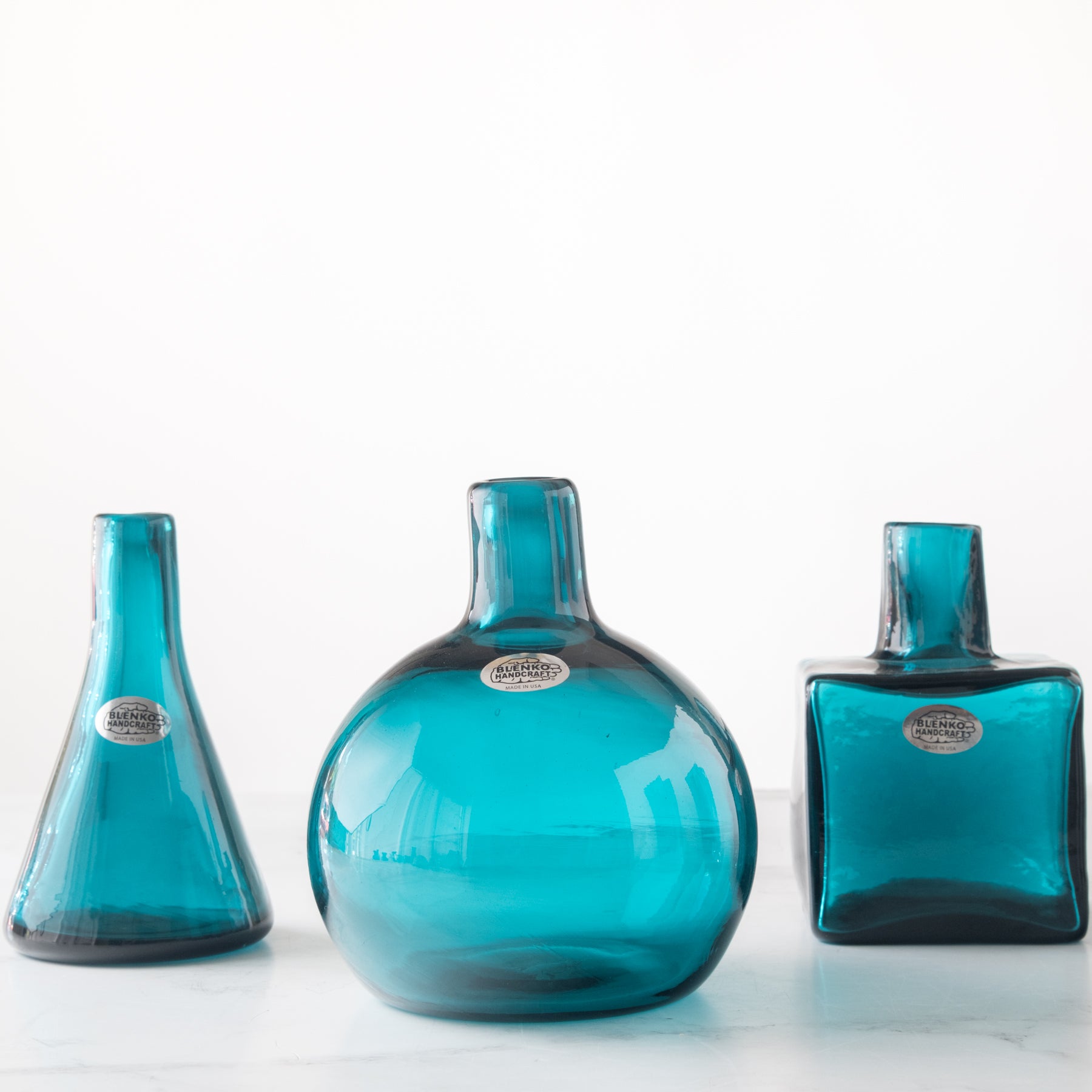 1423 Ball Bud Vase - Cerulean Blue Glass Flower Holder for Small Bouquets, Centerpieces & Home Decor | Perfect for Weddings, Parties & Tabletop Arrangements