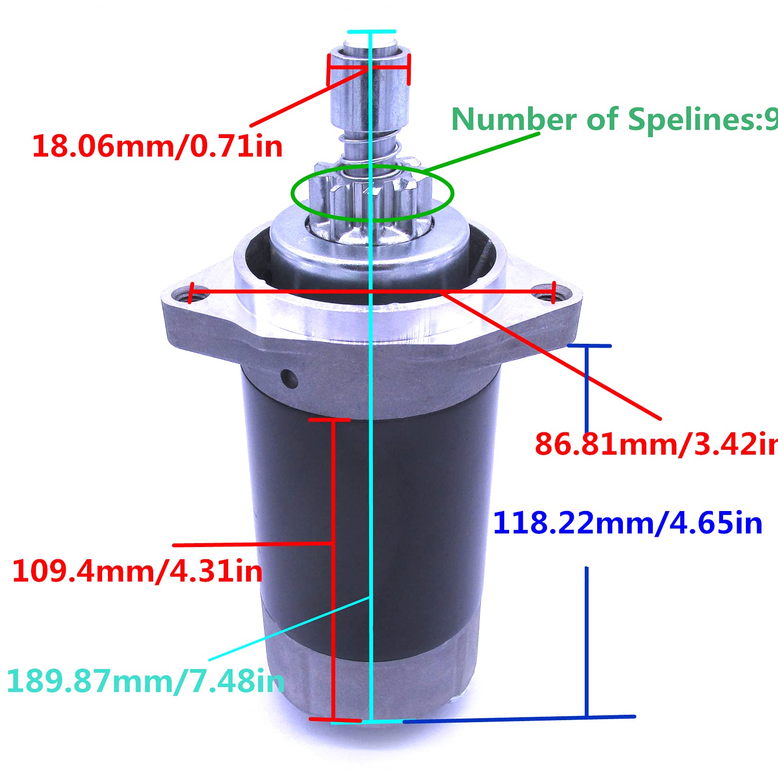 Boat Starter Motor 3C8-76010-1 Compatible with Tohatsu, Nissan, Evinrude, Johnson OMC BRP 9.9HP-50HP Outboard Engines - Perfect for Marine Boating & Fishing Adventures