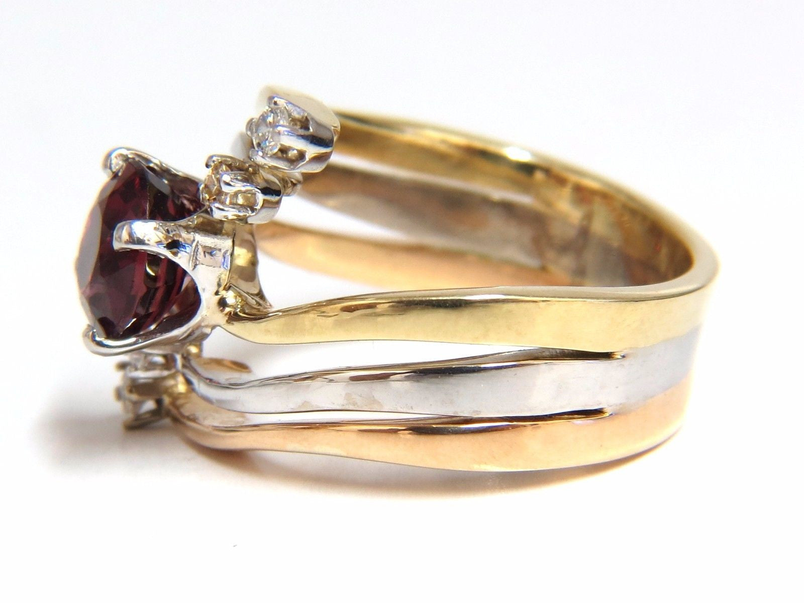 2.00ct Natural Blood Red Orange Spinel Diamond Bypass Ring in 14kt White Gold - Elegant Engagement, Wedding, or Anniversary Gift for Women